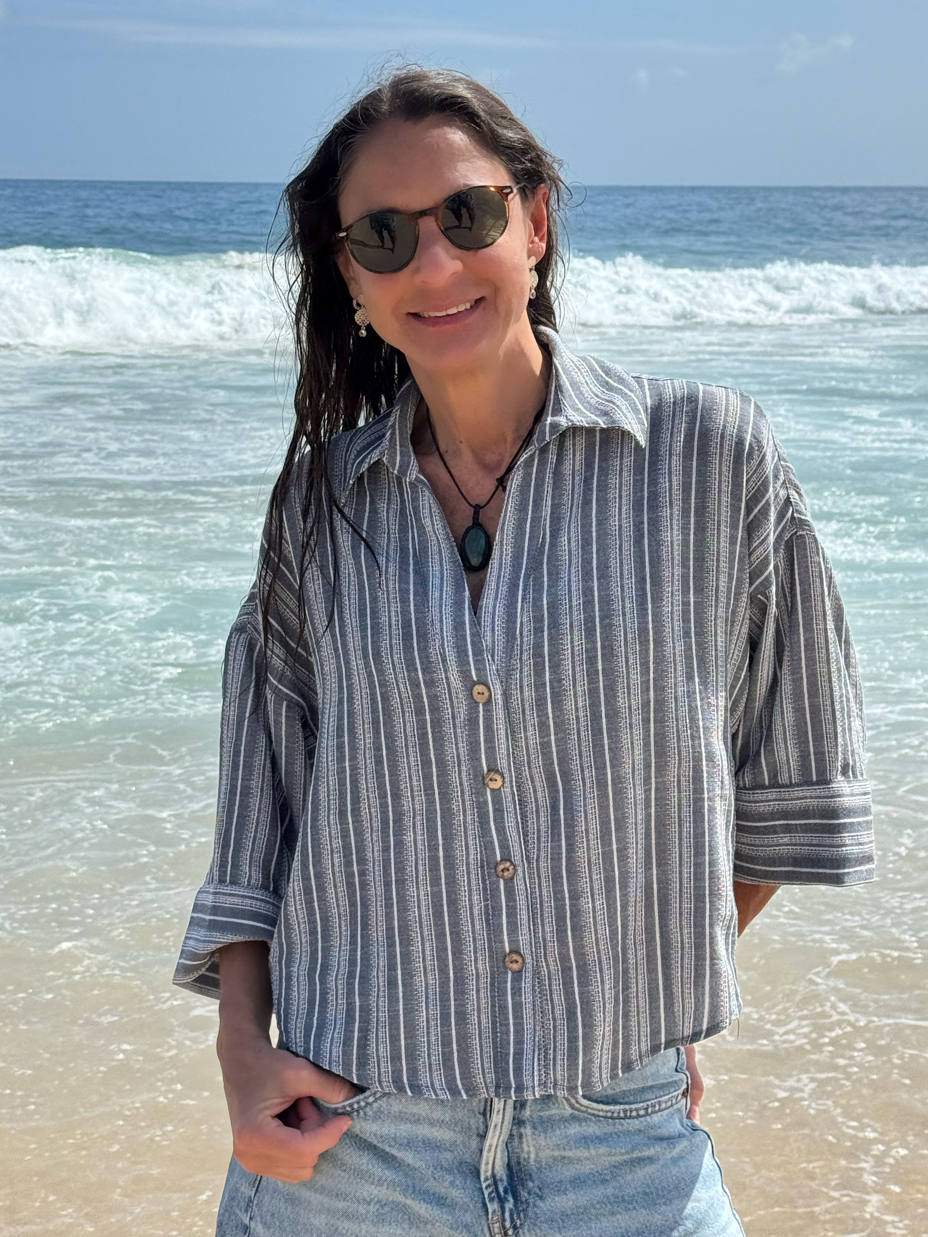 BLUSA SARA RAYADA NEGRA