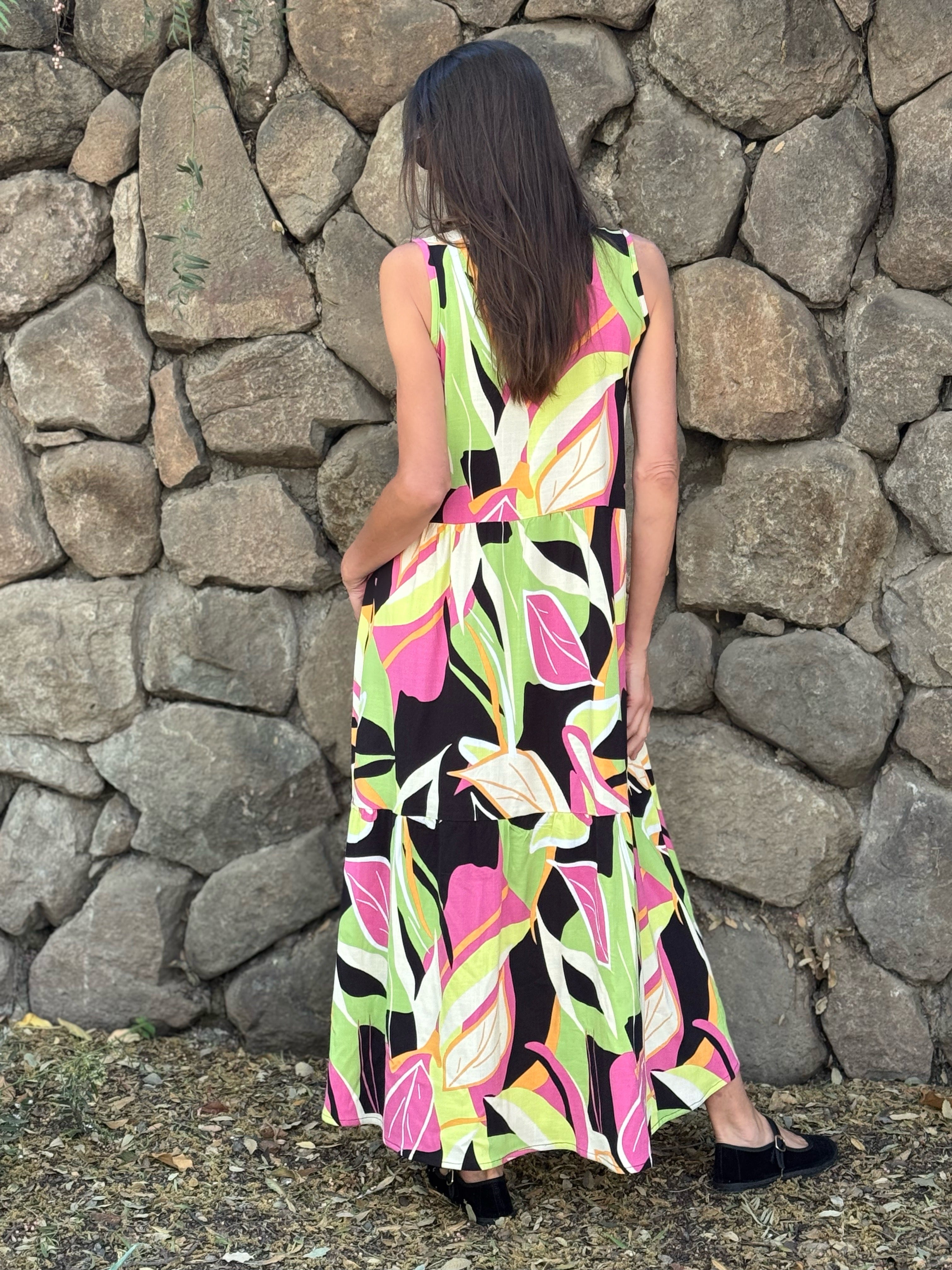 VESTIDO ISA ESTAMPADO NEGRO