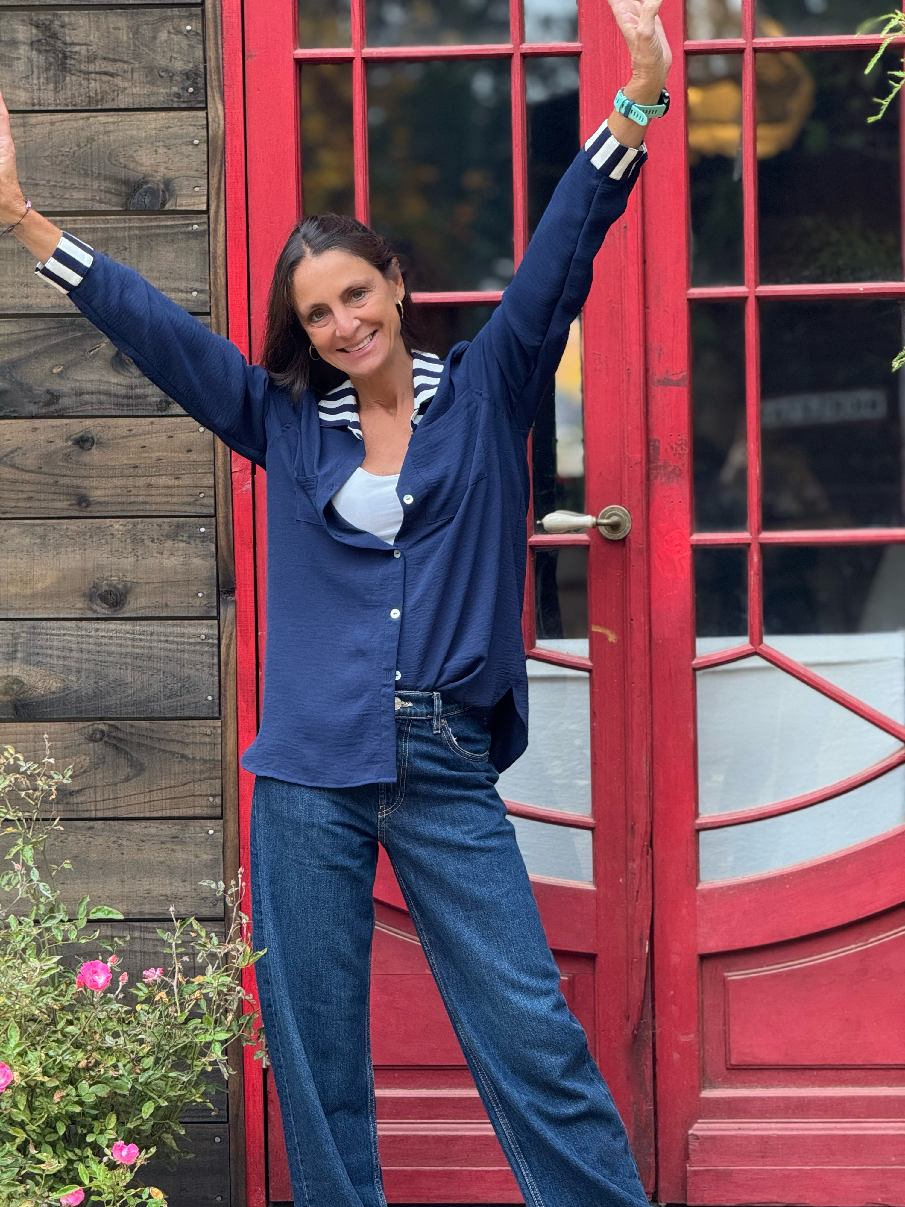 BLUSA ALICIA AZUL RAYADO