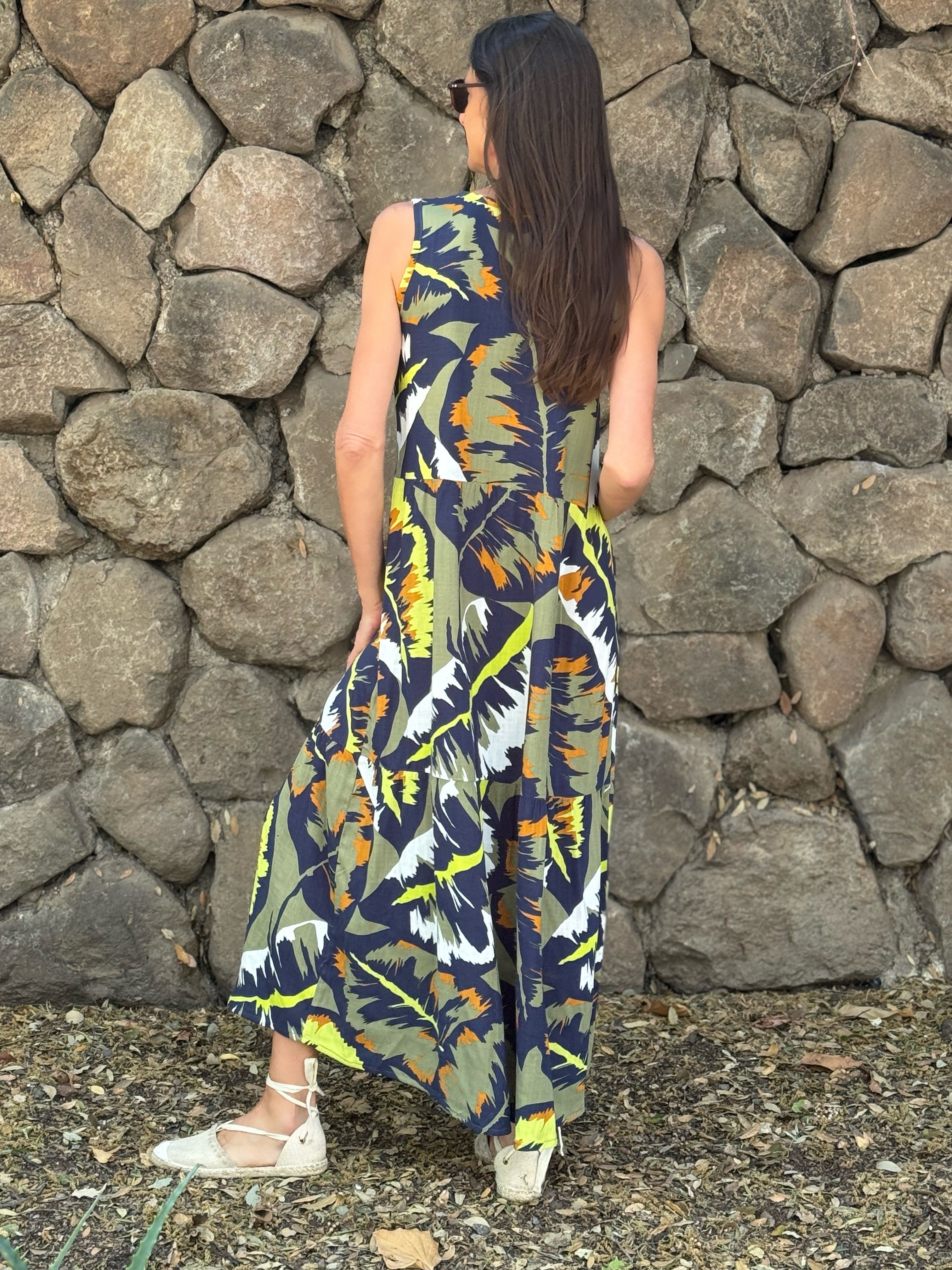 VESTIDO ISA ESTAMPADO AZUL MARINO