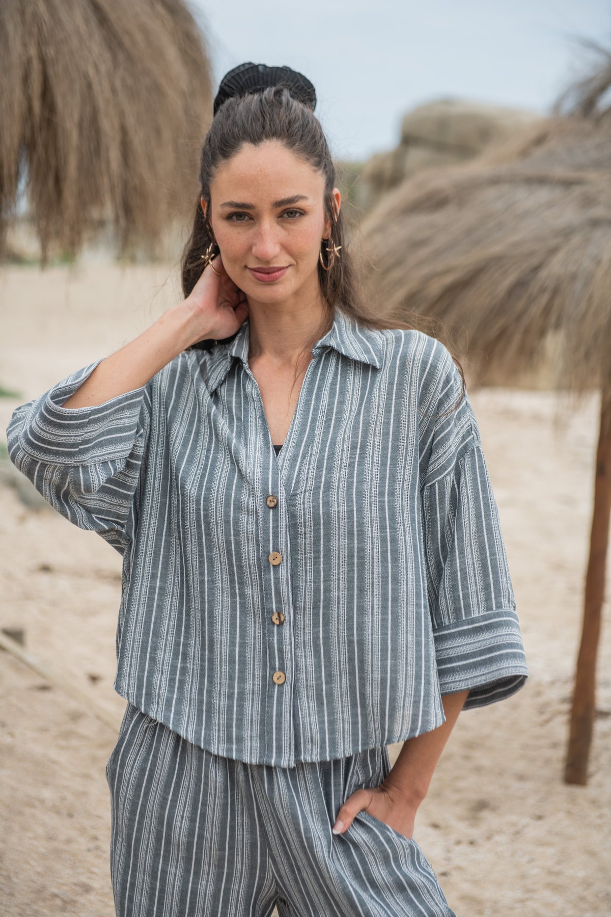 BLUSA SARA RAYADA NEGRA