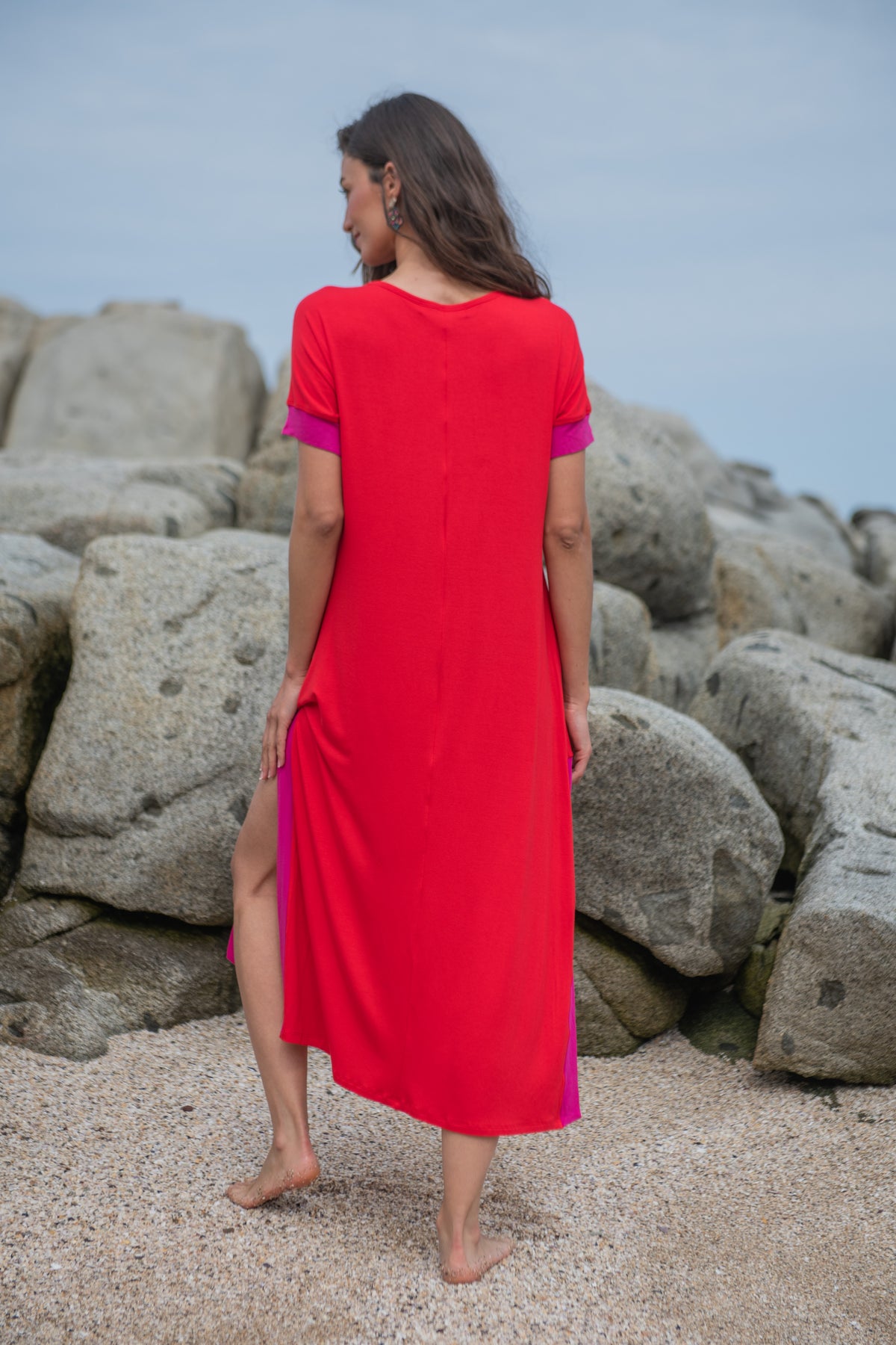 VESTIDO FLORIANAPOLIS 27 ROJO-FUCSIA