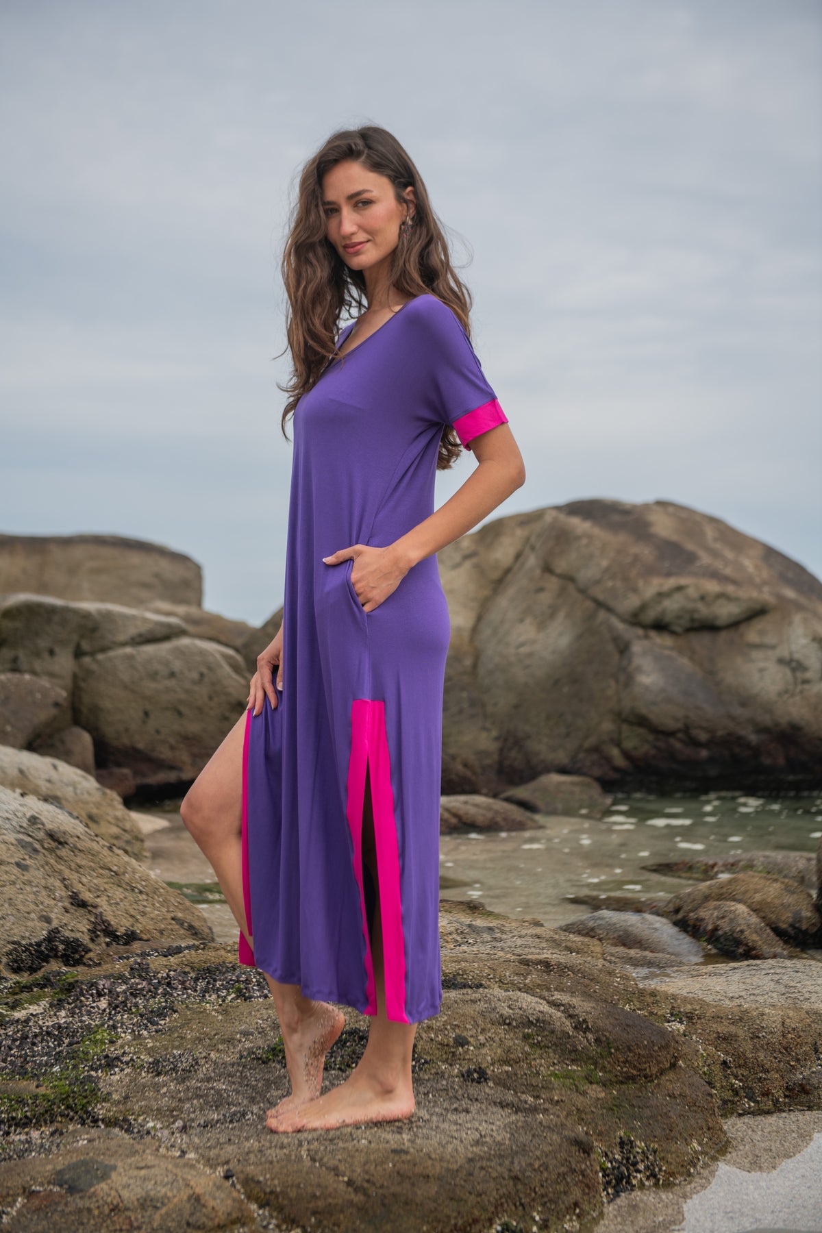 VESTIDO FLORIANAPOLIS 27 MORADO-FUCSIA
