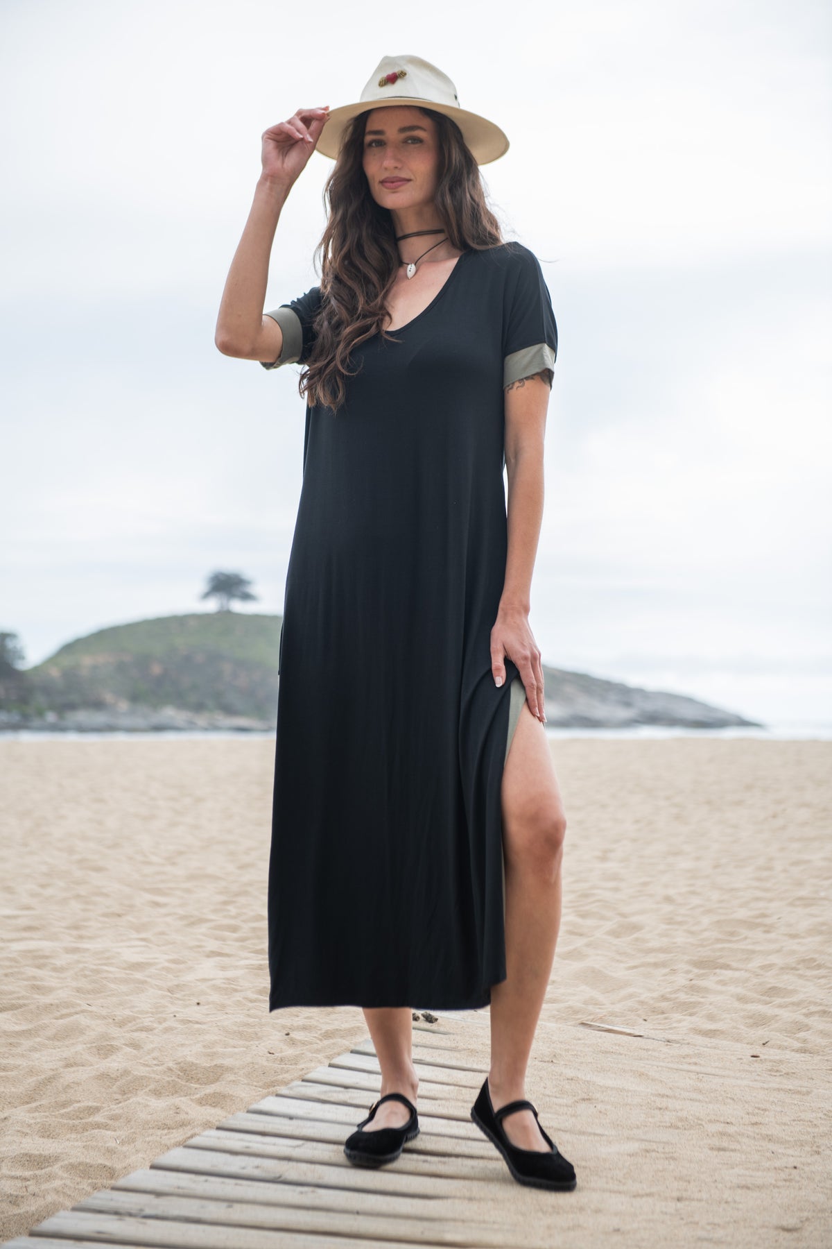 VESTIDO FLORIANAPOLIS 27 NEGRO-MUSGO