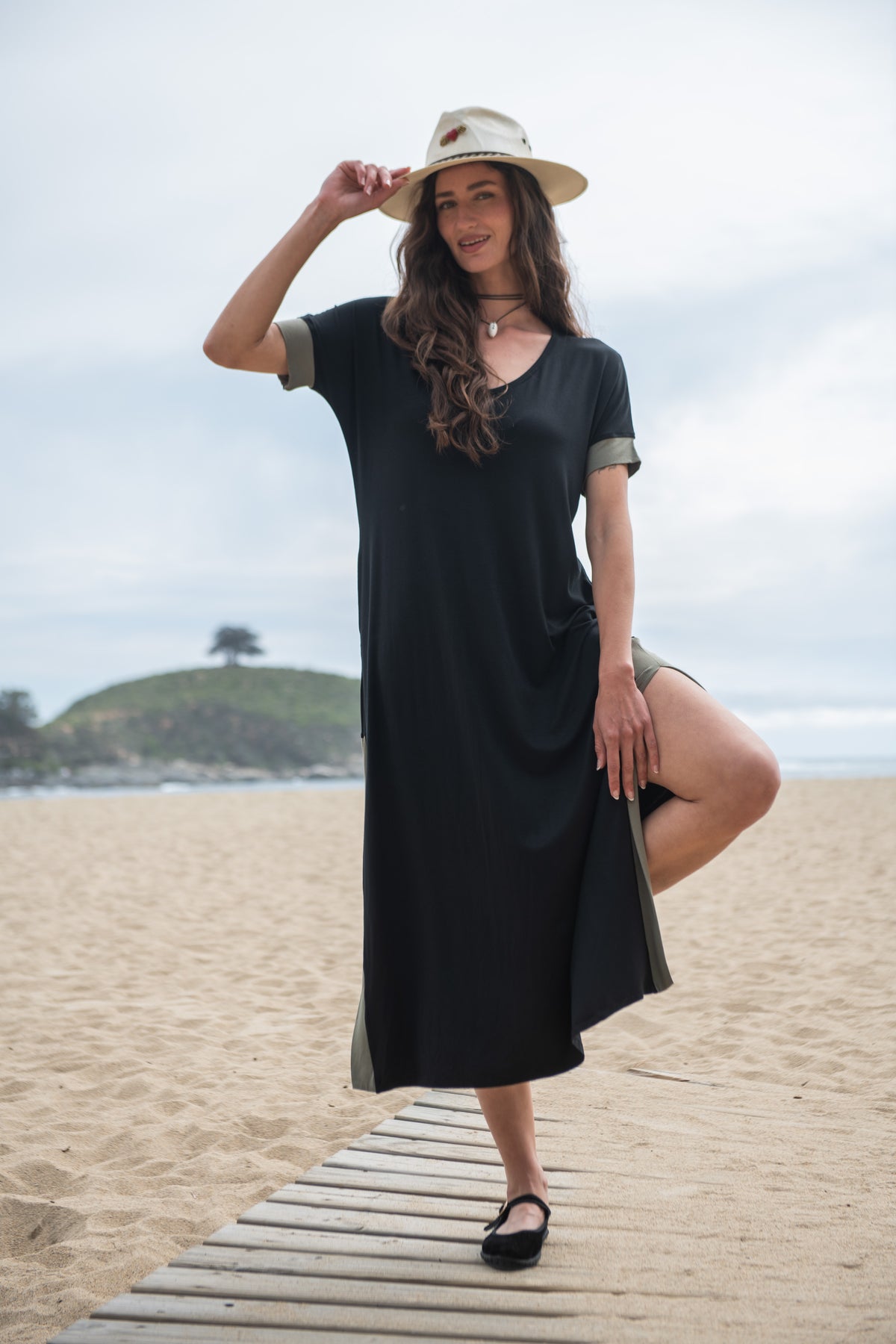 VESTIDO FLORIANAPOLIS 27 NEGRO-MUSGO