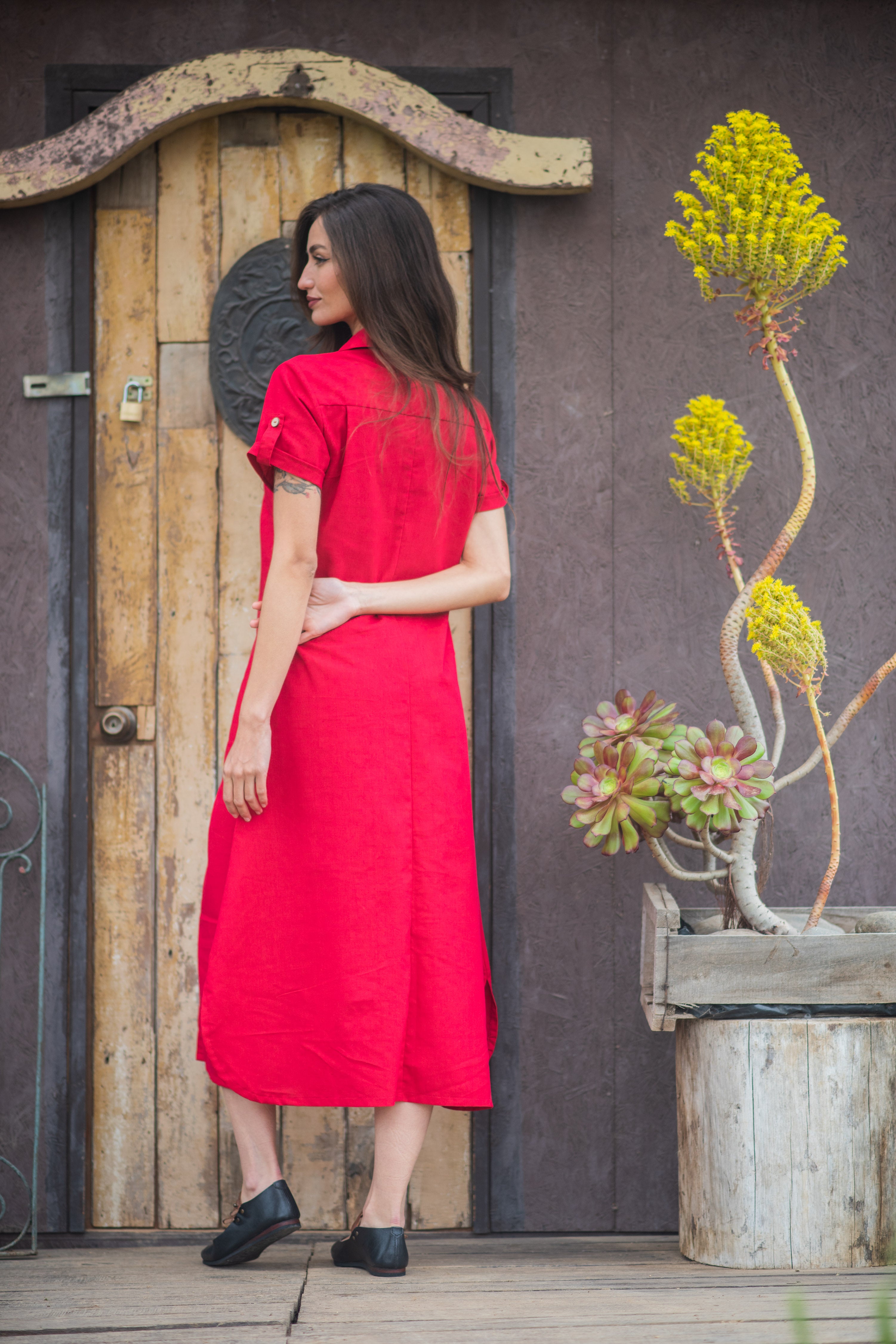 VESTIDO LINO LAVANDA