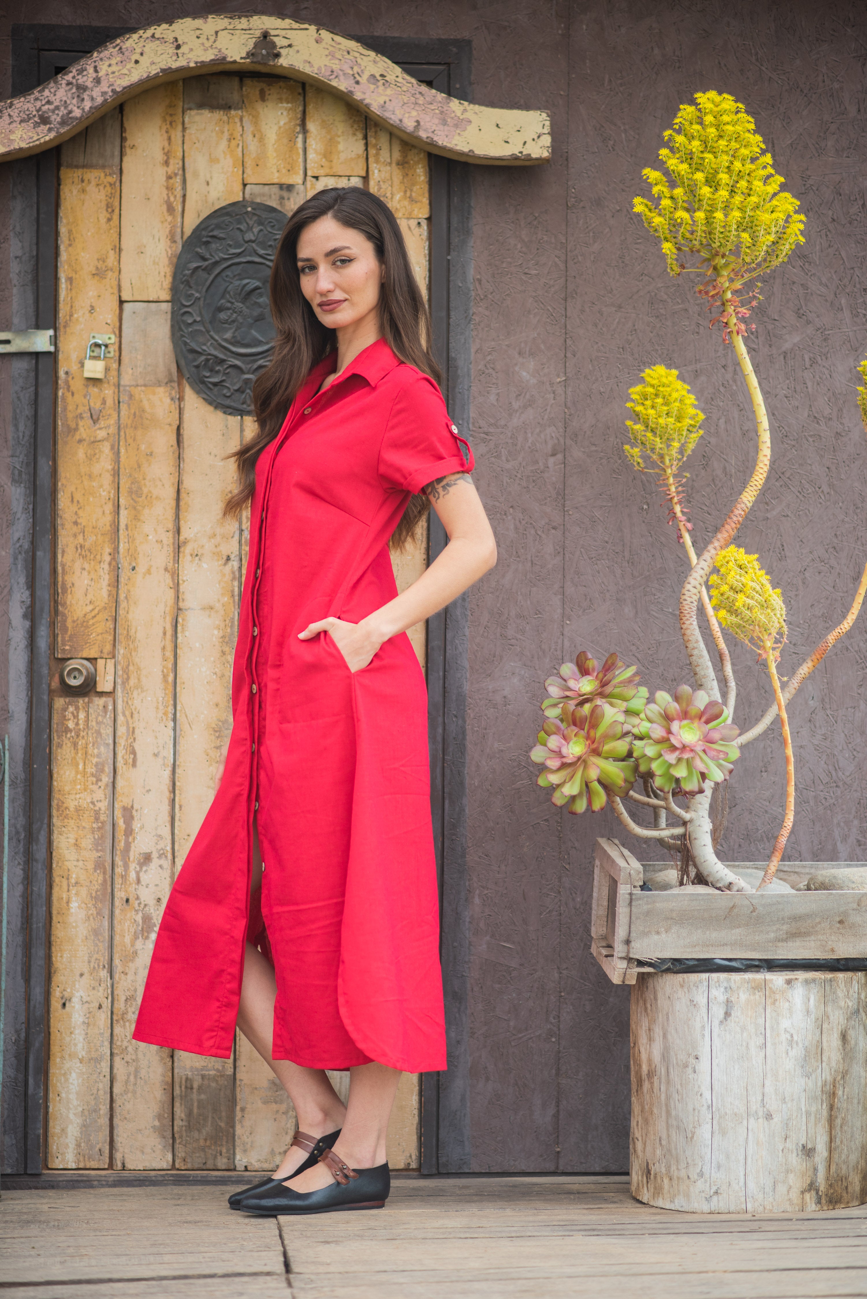 VESTIDO LINO LAVANDA