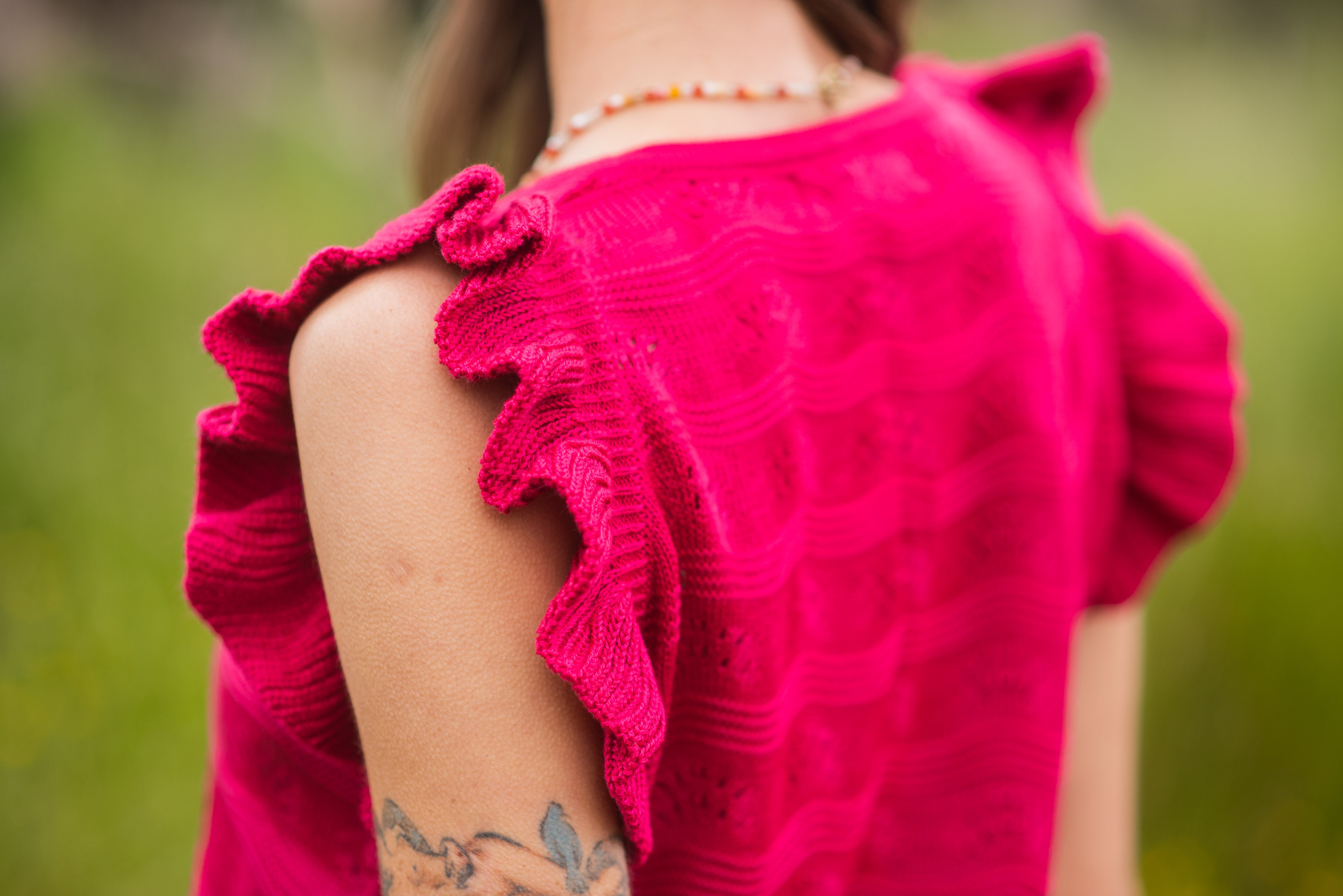 POLERA TEJIDA ABANICO