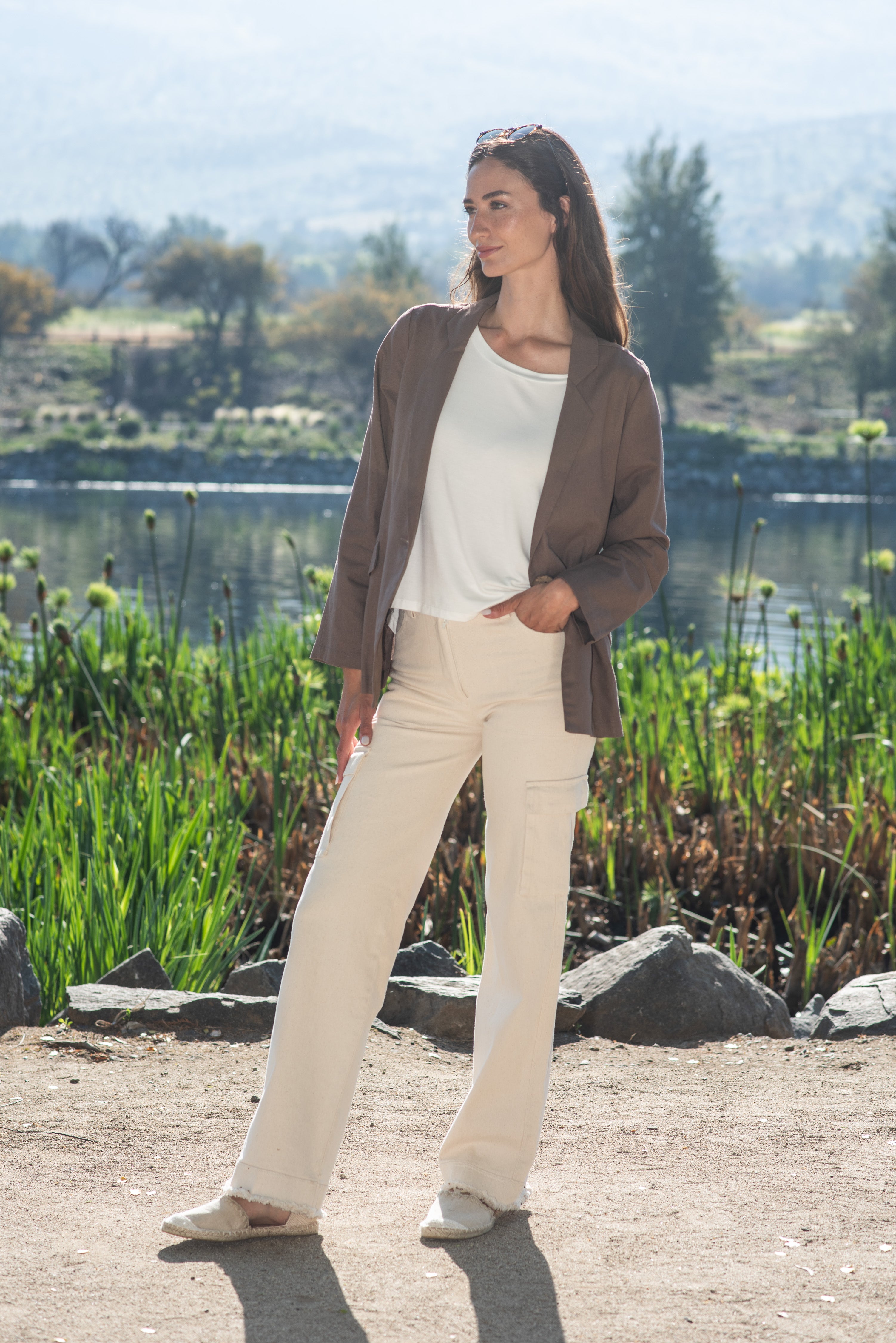 BLAZER LINO 1 BOTÓN HÁBANO