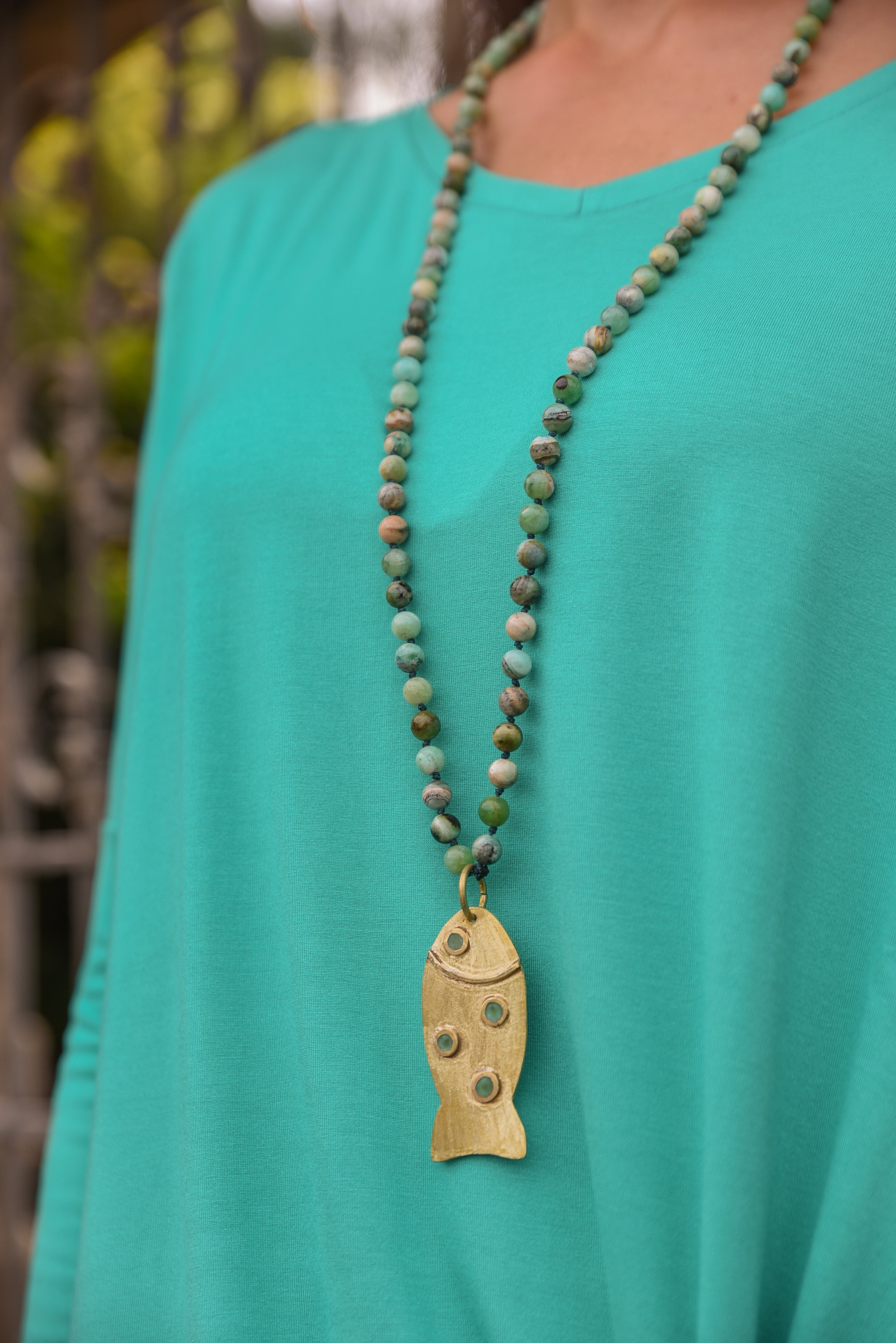 COLLAR PIEDRA AGATA TURQUESA
