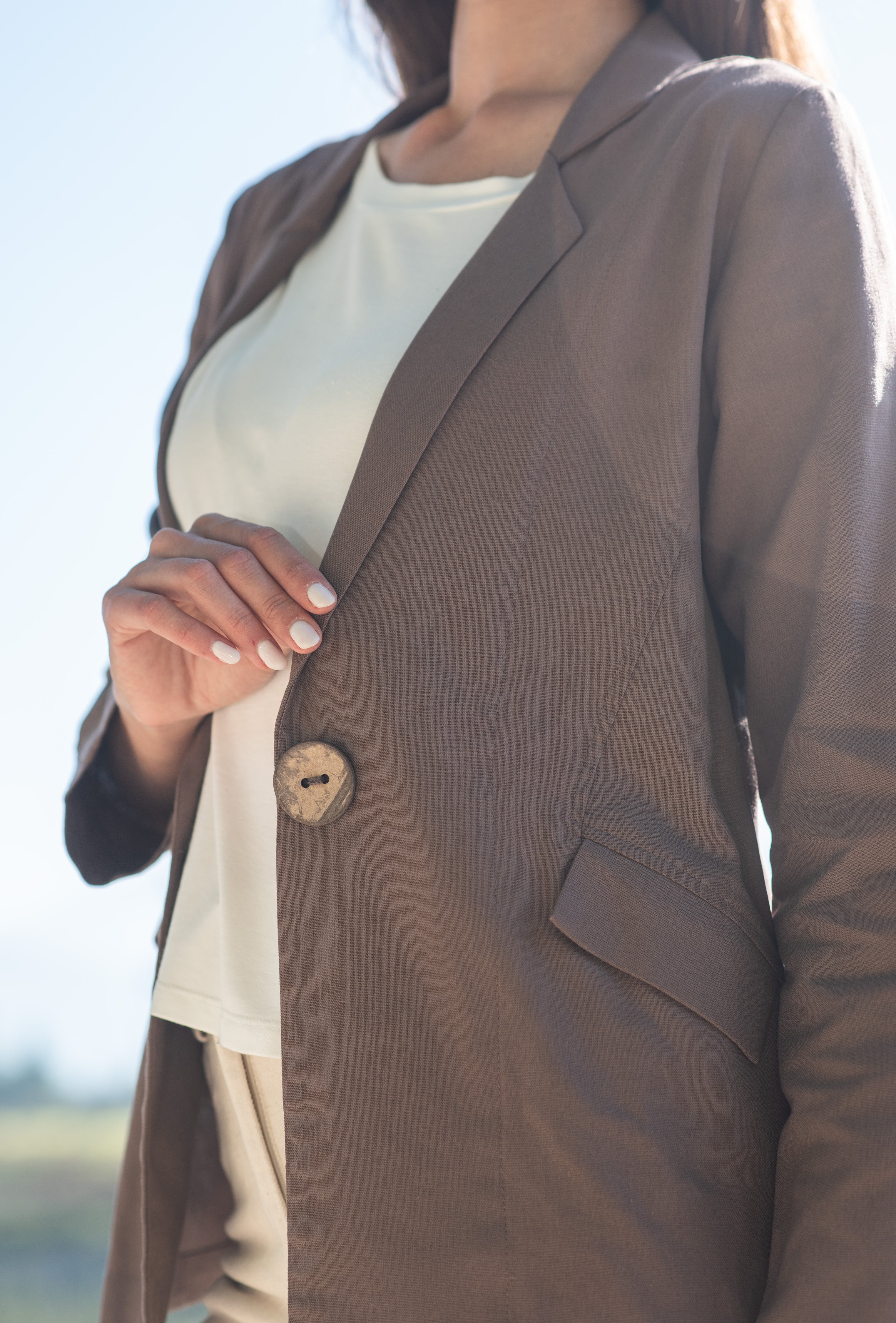 BLAZER LINO 1 BOTÓN HÁBANO