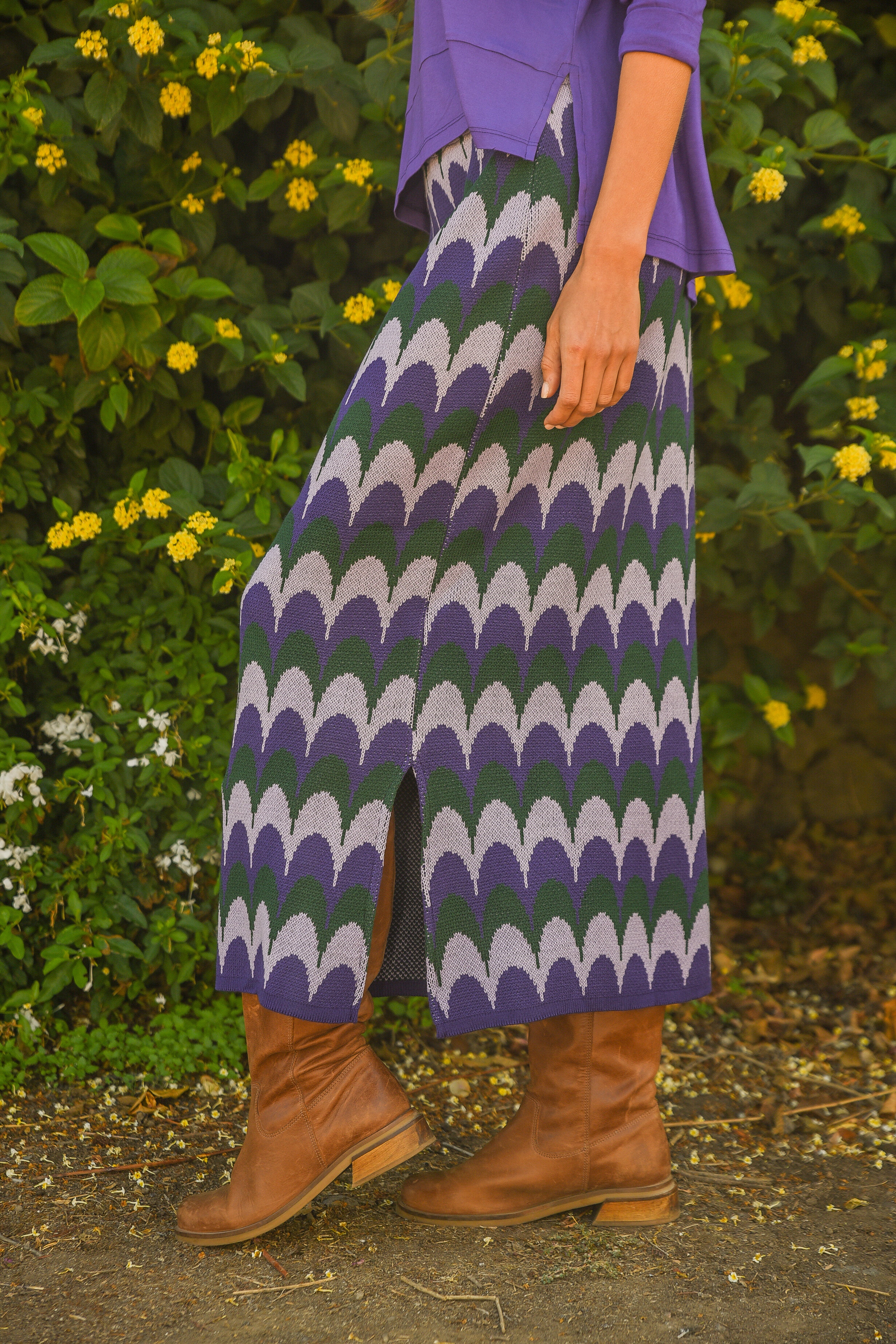 POLLERA TEJIDA ONDAS