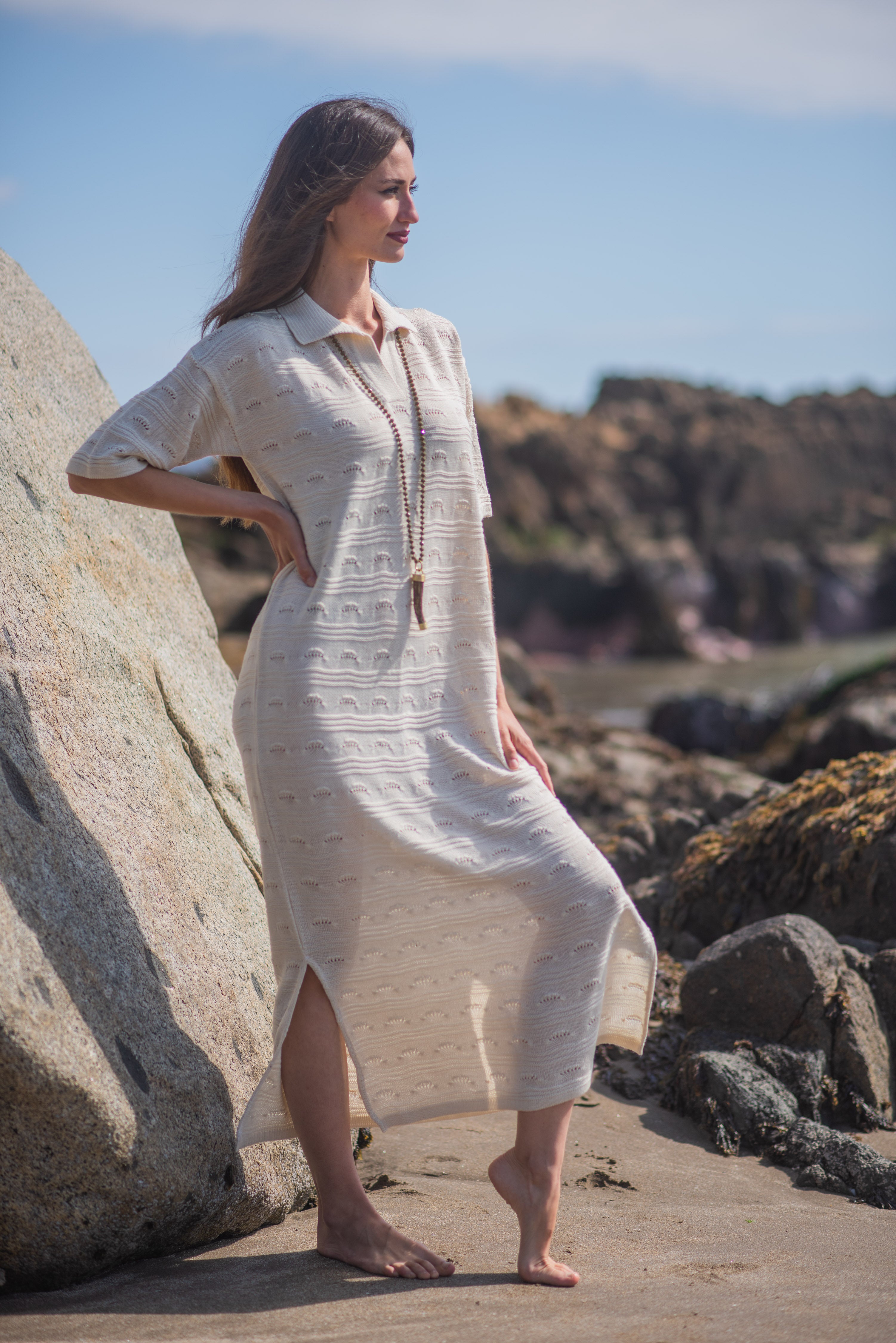 VESTIDO TEJIDO CAMISERO