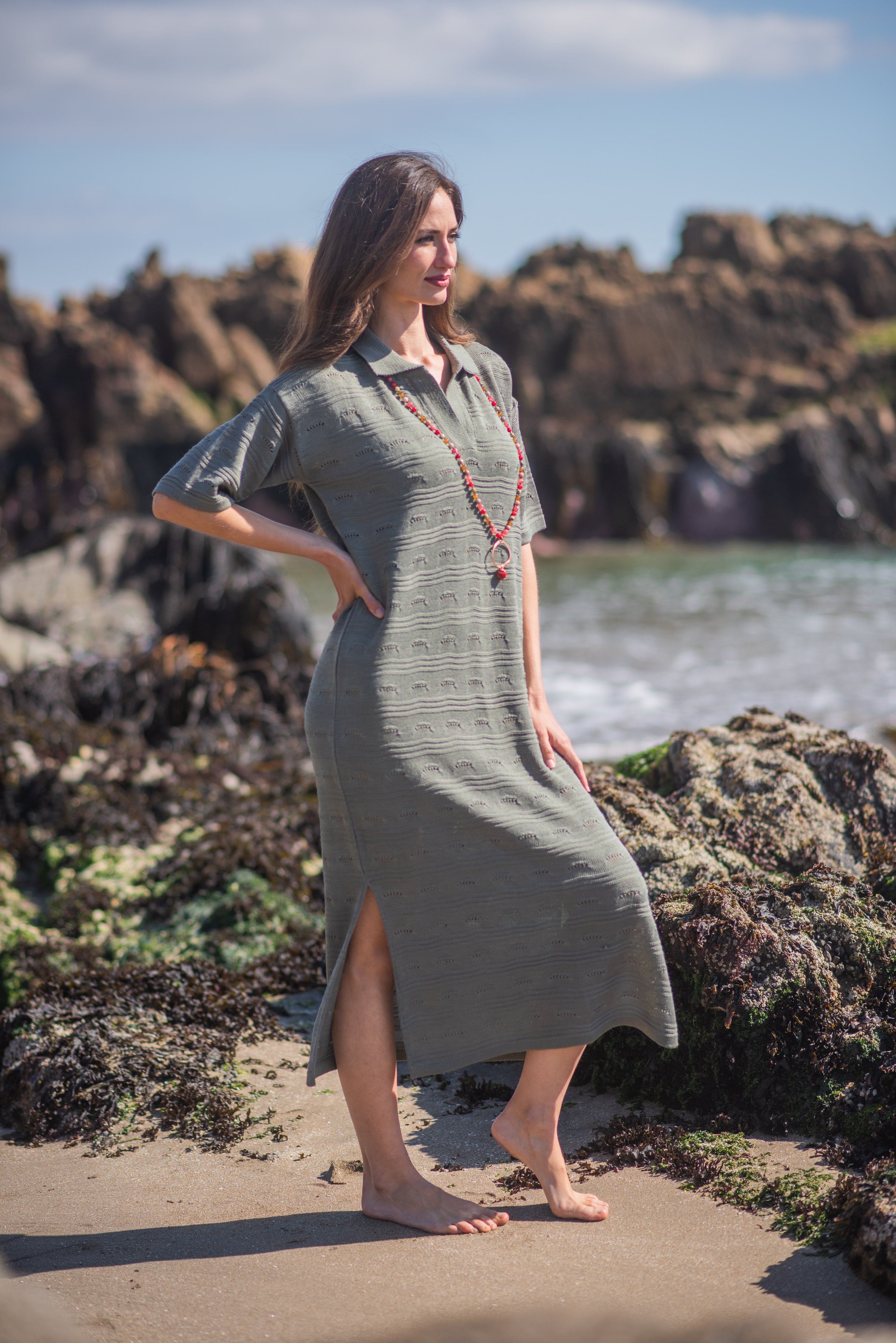 VESTIDO TEJIDO CAMISERO