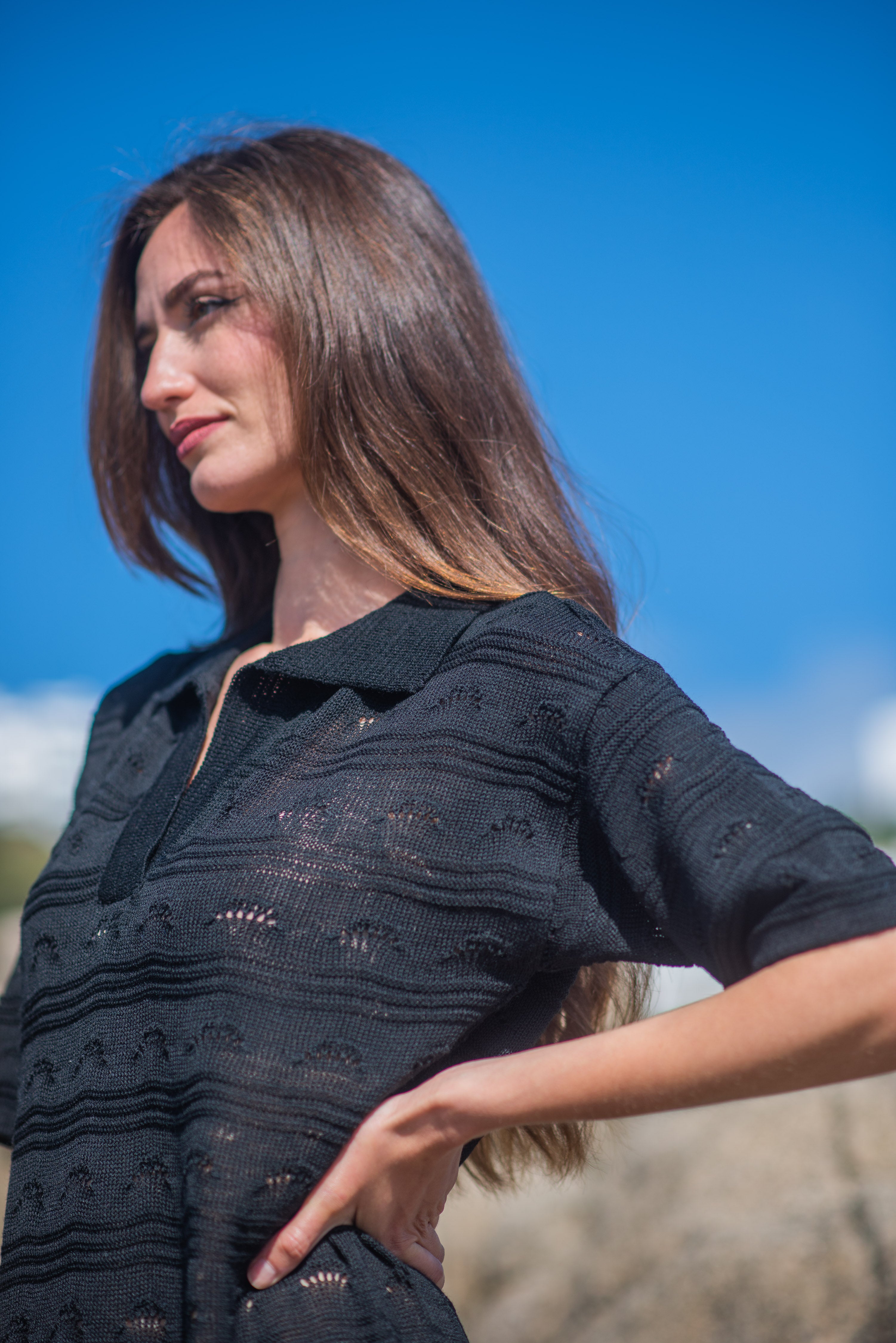 VESTIDO TEJIDO CAMISERO