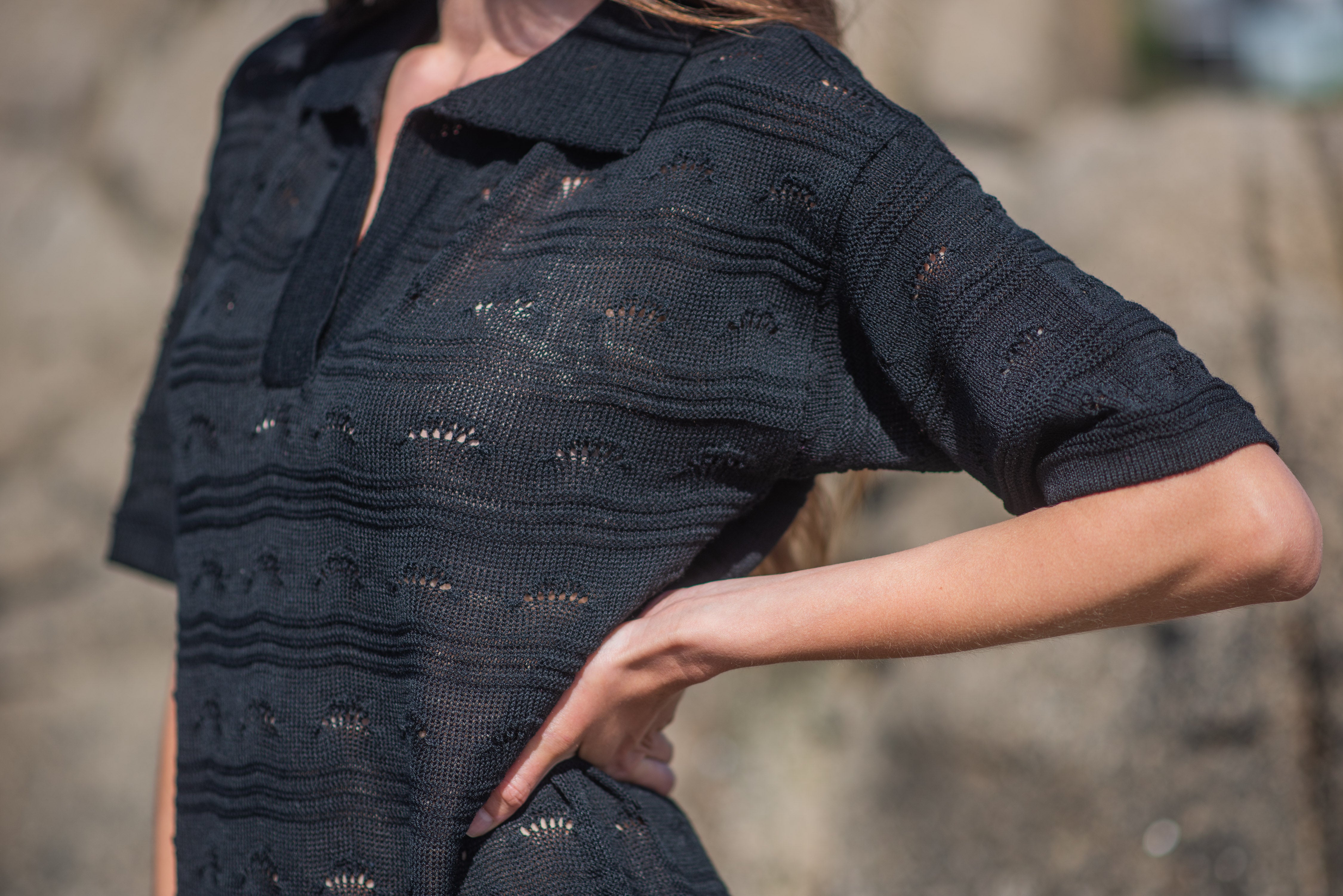 VESTIDO TEJIDO CAMISERO