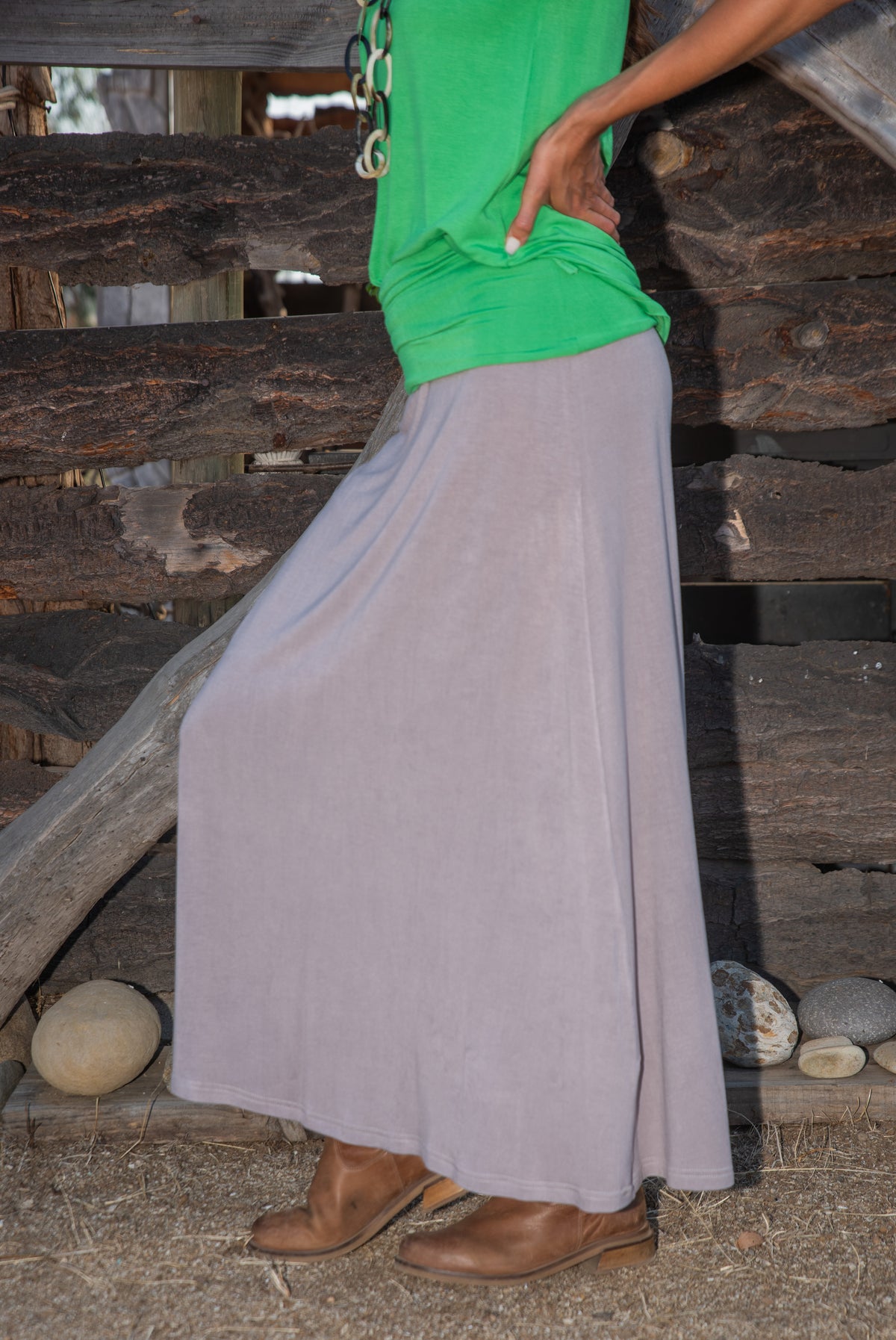 FALDA ROSITA ALGODÓN TAUPÉ