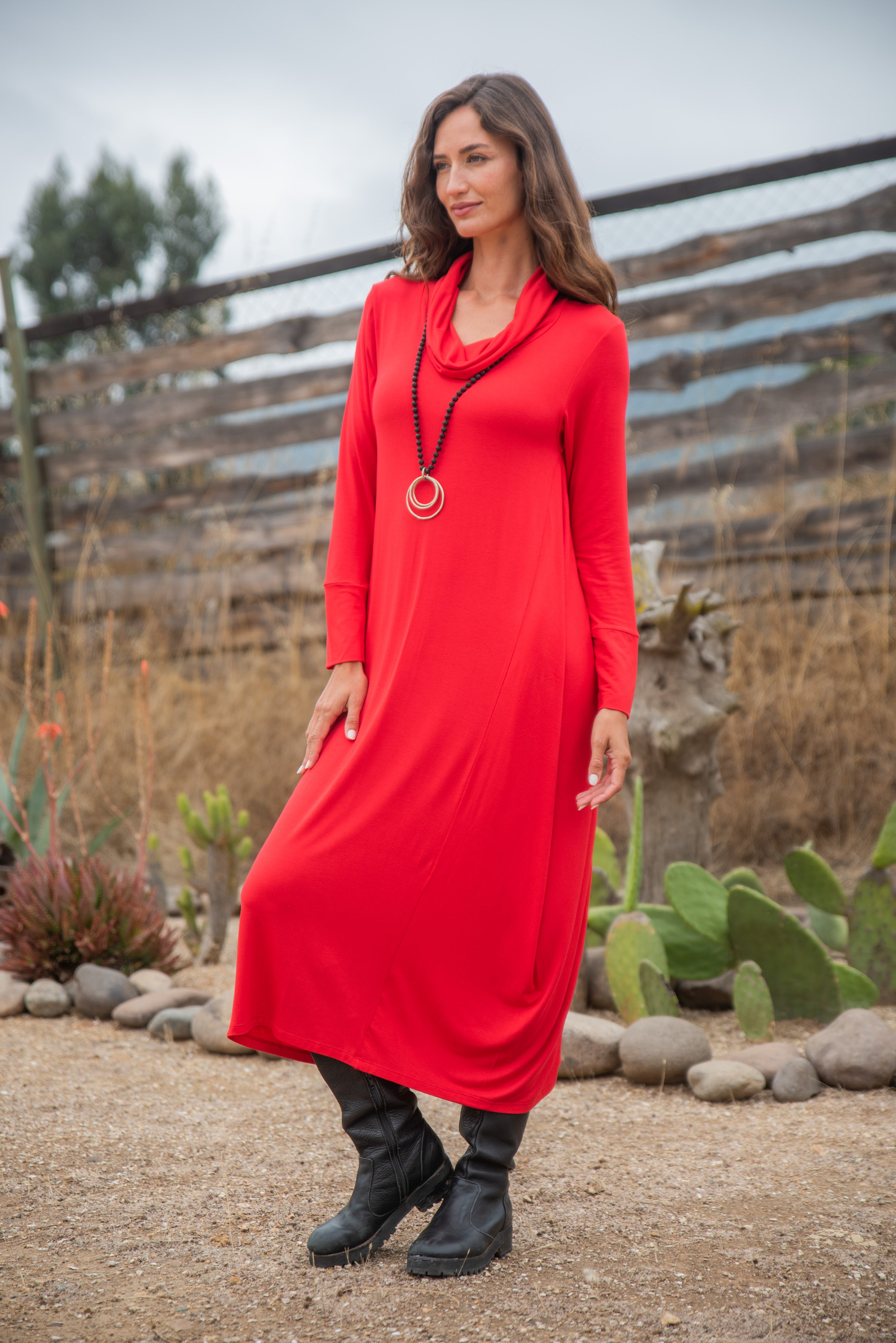 VESTIDO MURCIÉLAGO ROJO
