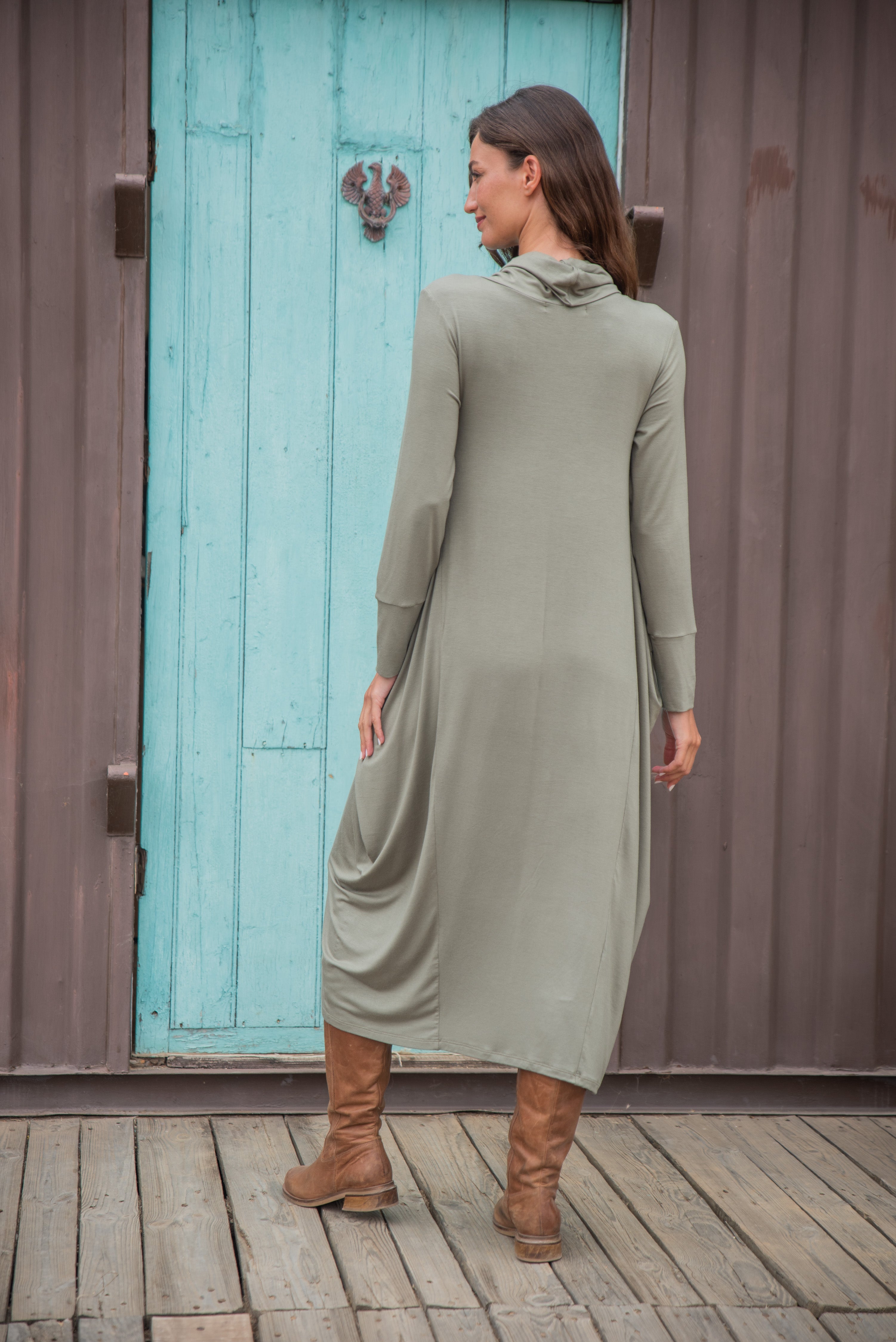 VESTIDO MURCIÉLAGO MUSGO