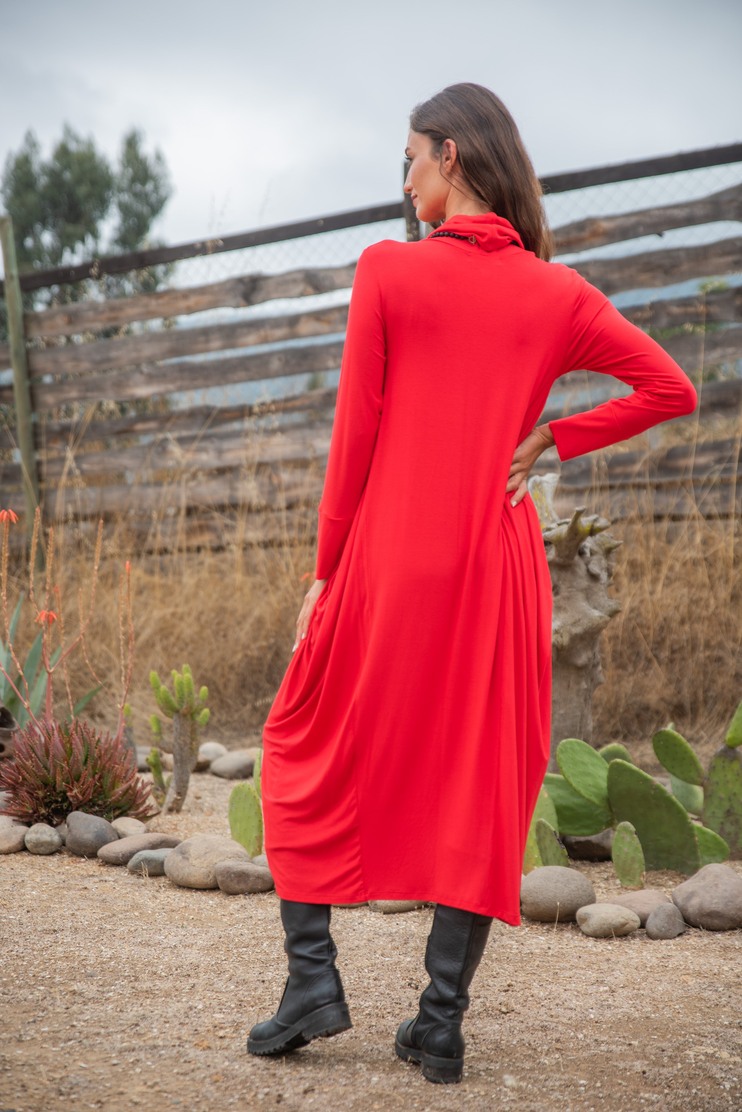 VESTIDO MURCIÉLAGO ROJO