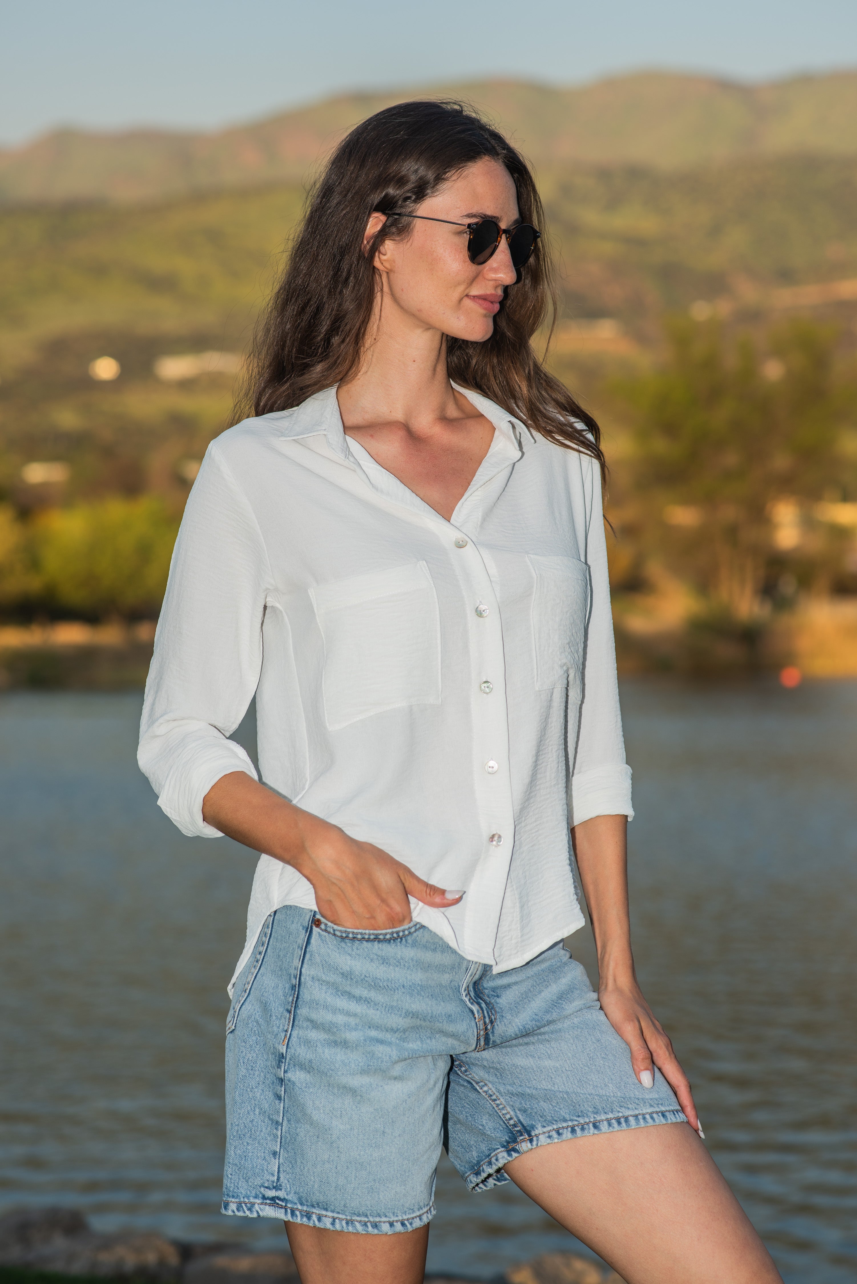 BLUSA BOLSILLO BLANCO