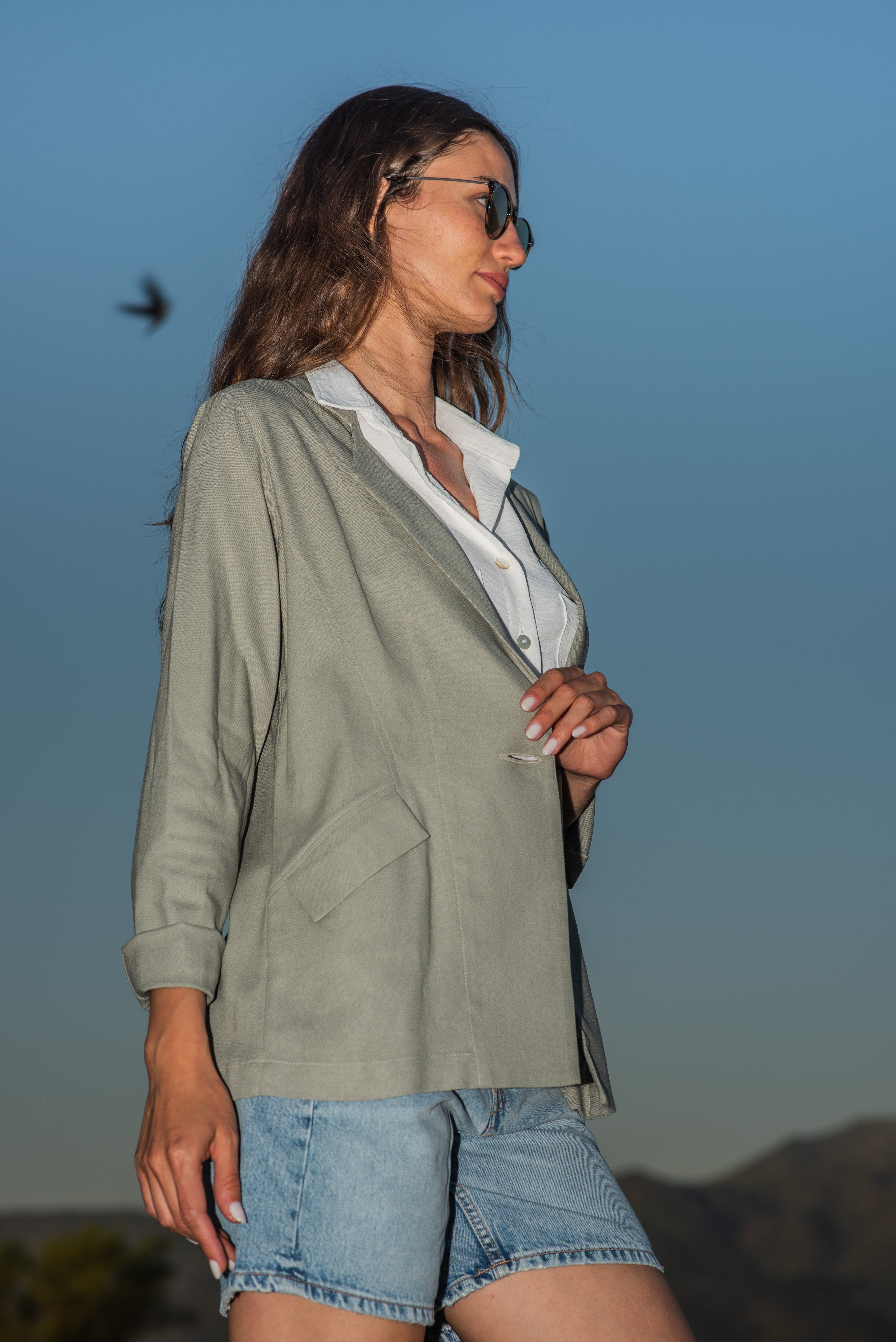 BLAZER LINO 1 BOTÓN OLIVA