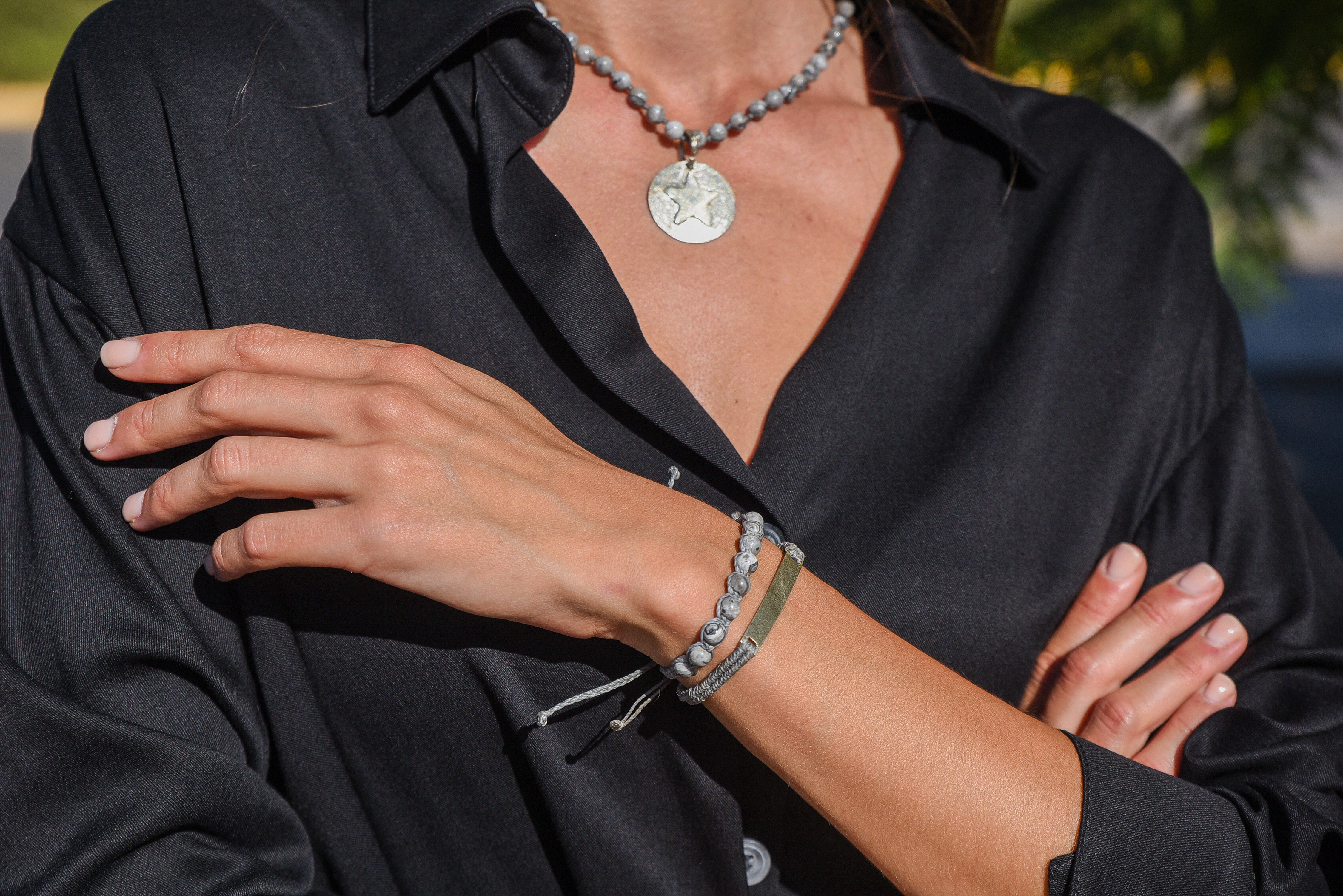 PULSERA PIEDRAS GRIS
