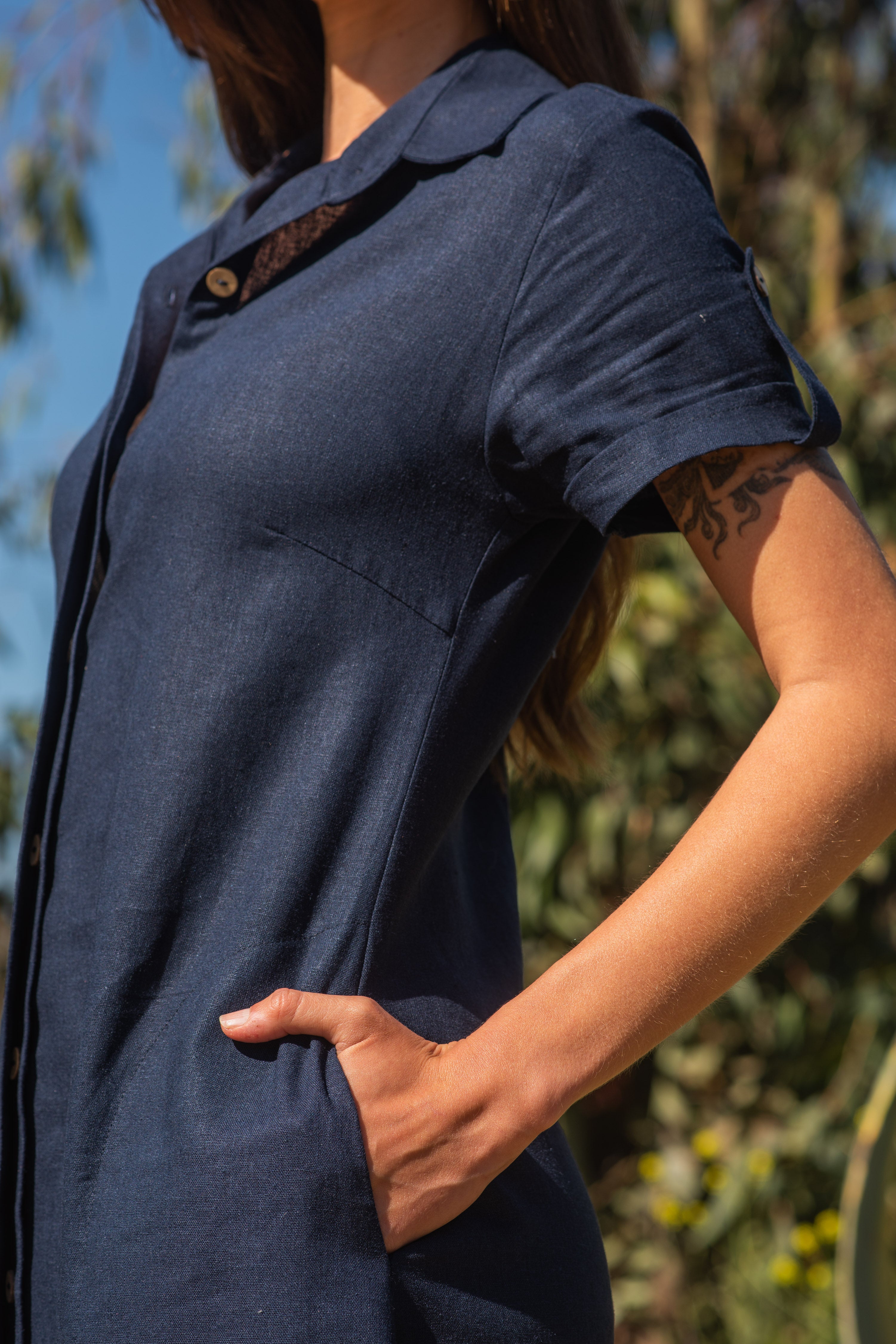 VESTIDO LINO LAVANDA