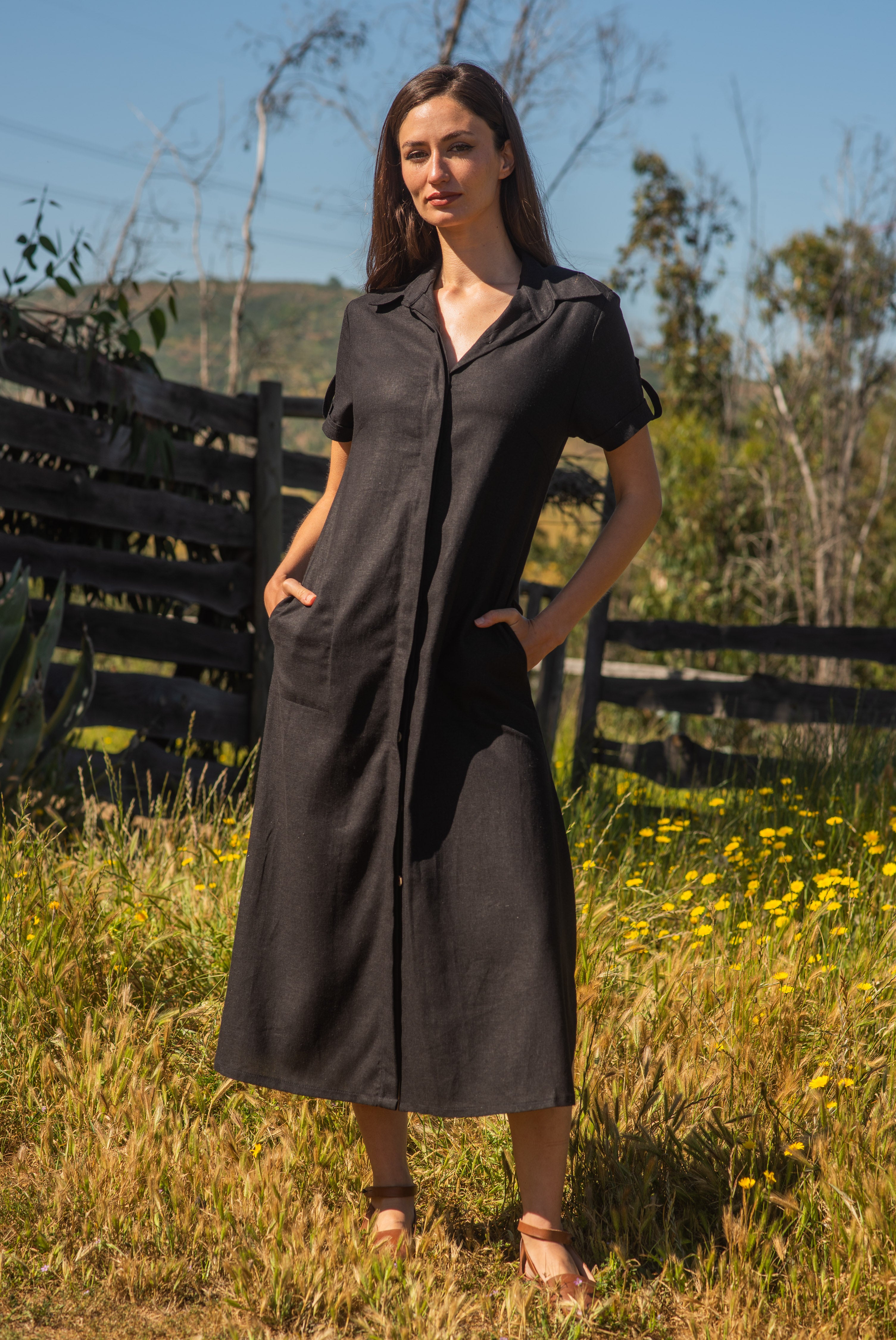 VESTIDO LINO LAVANDA