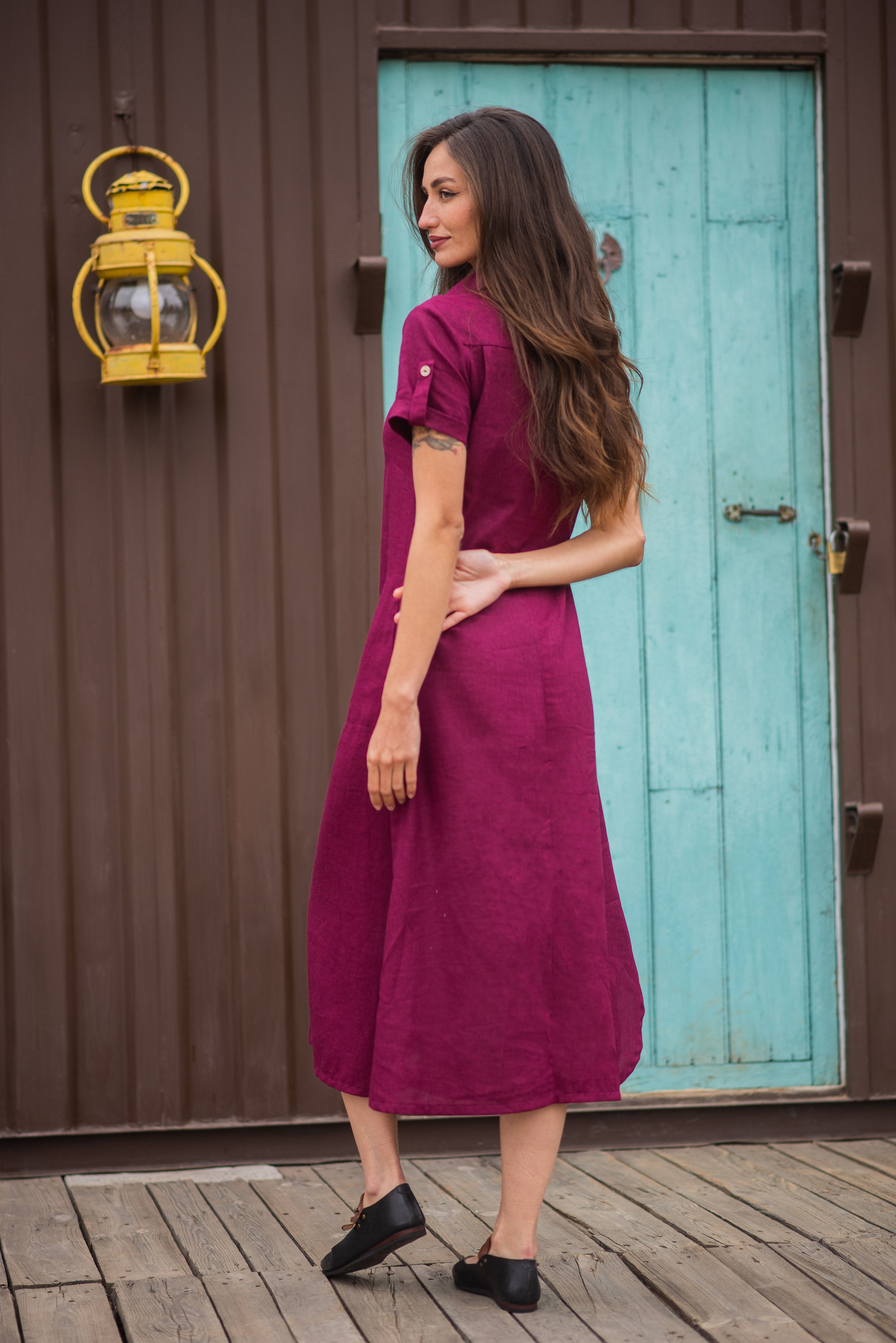 VESTIDO LINO LAVANDA