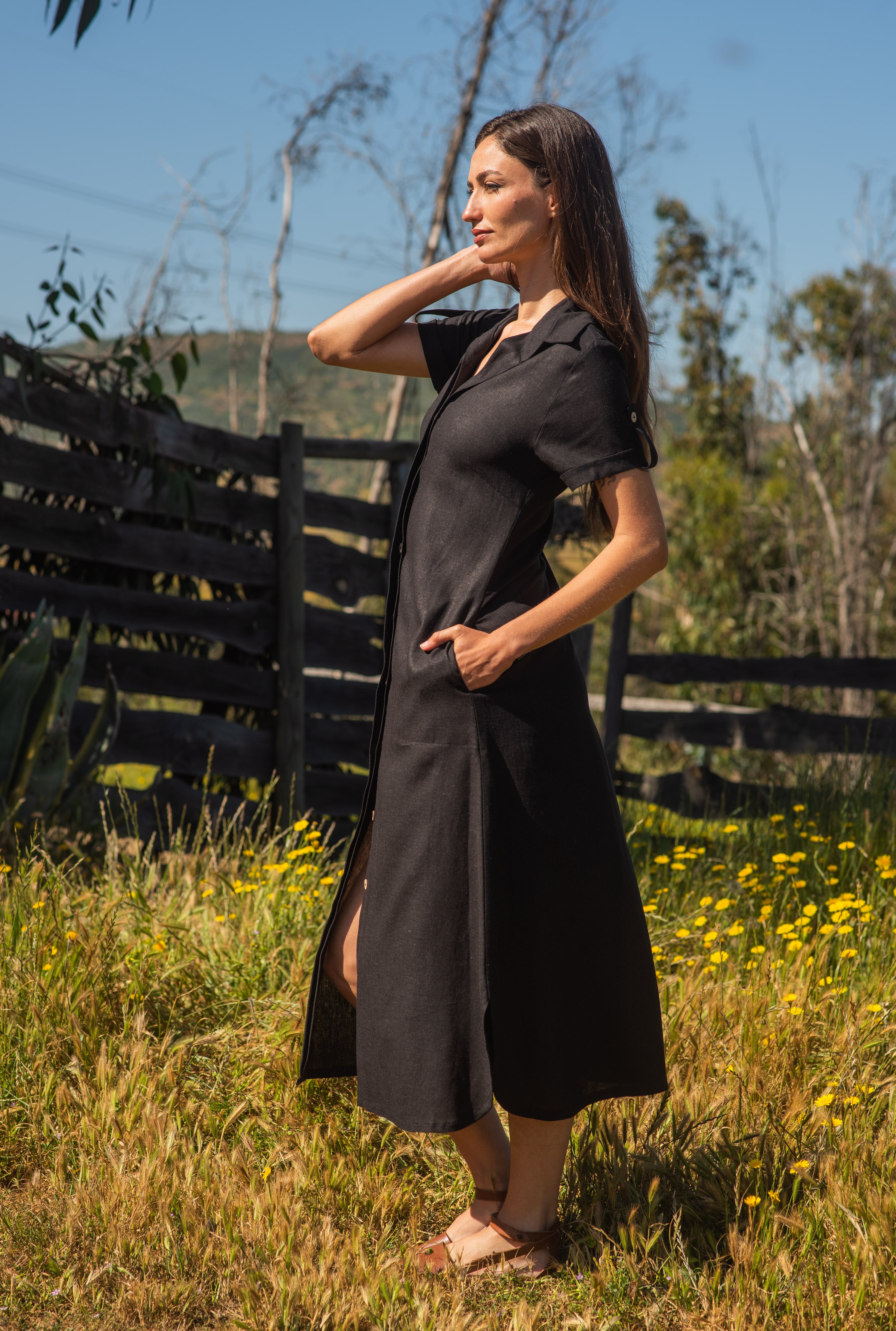 VESTIDO LINO LAVANDA