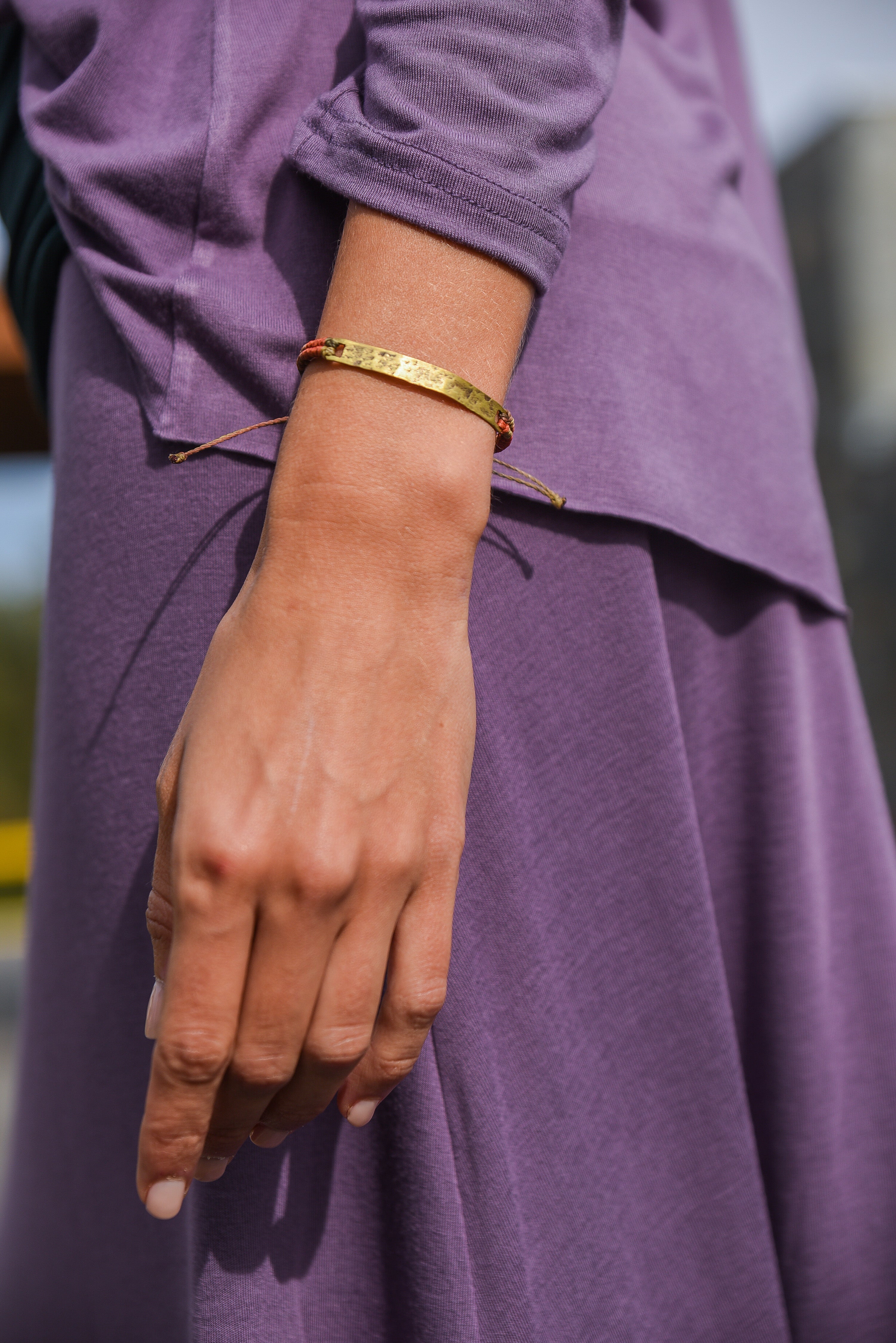 PULSERA PIEDRAS TUBO BRONCE