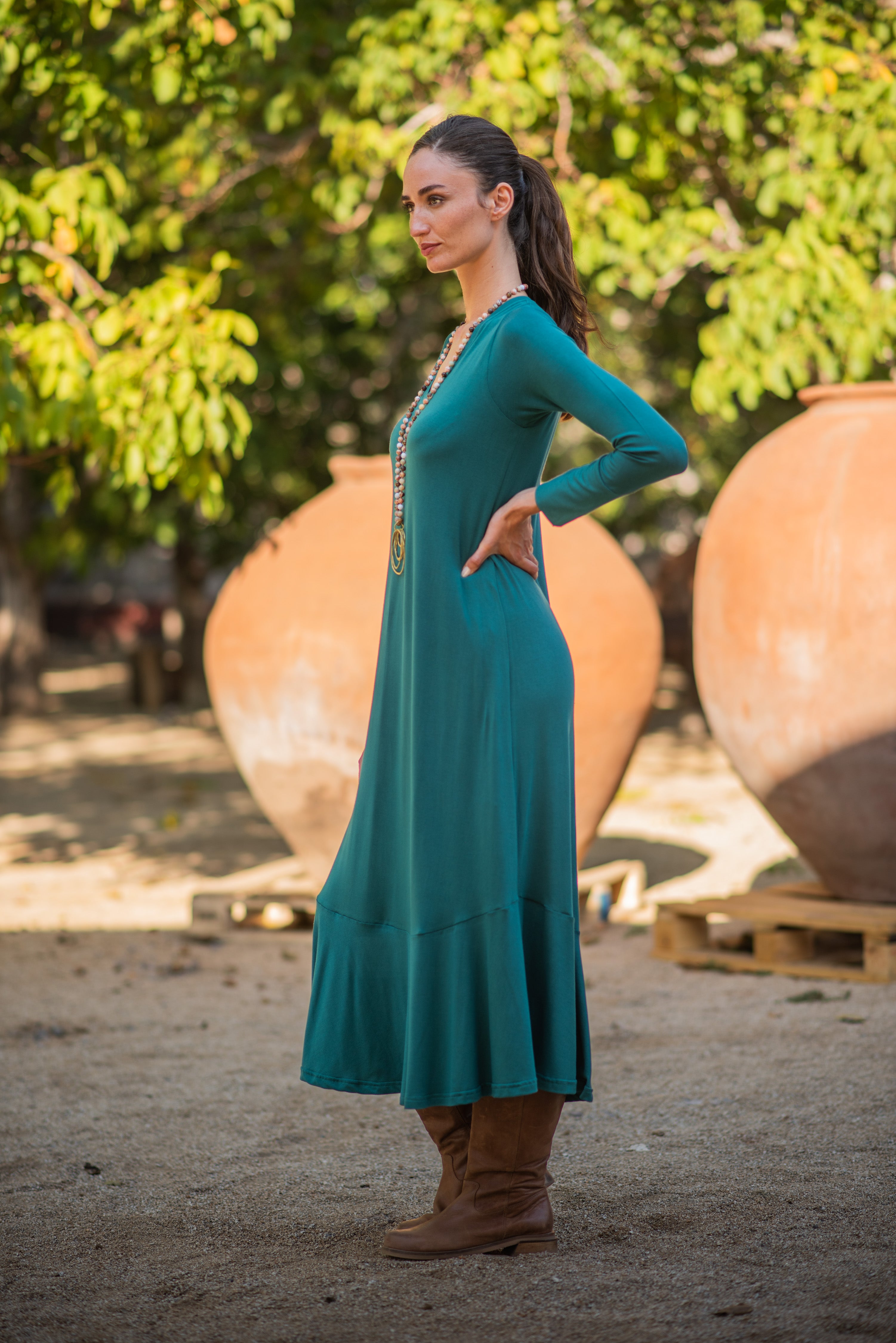 VESTIDO LUISA PETRÓLEO