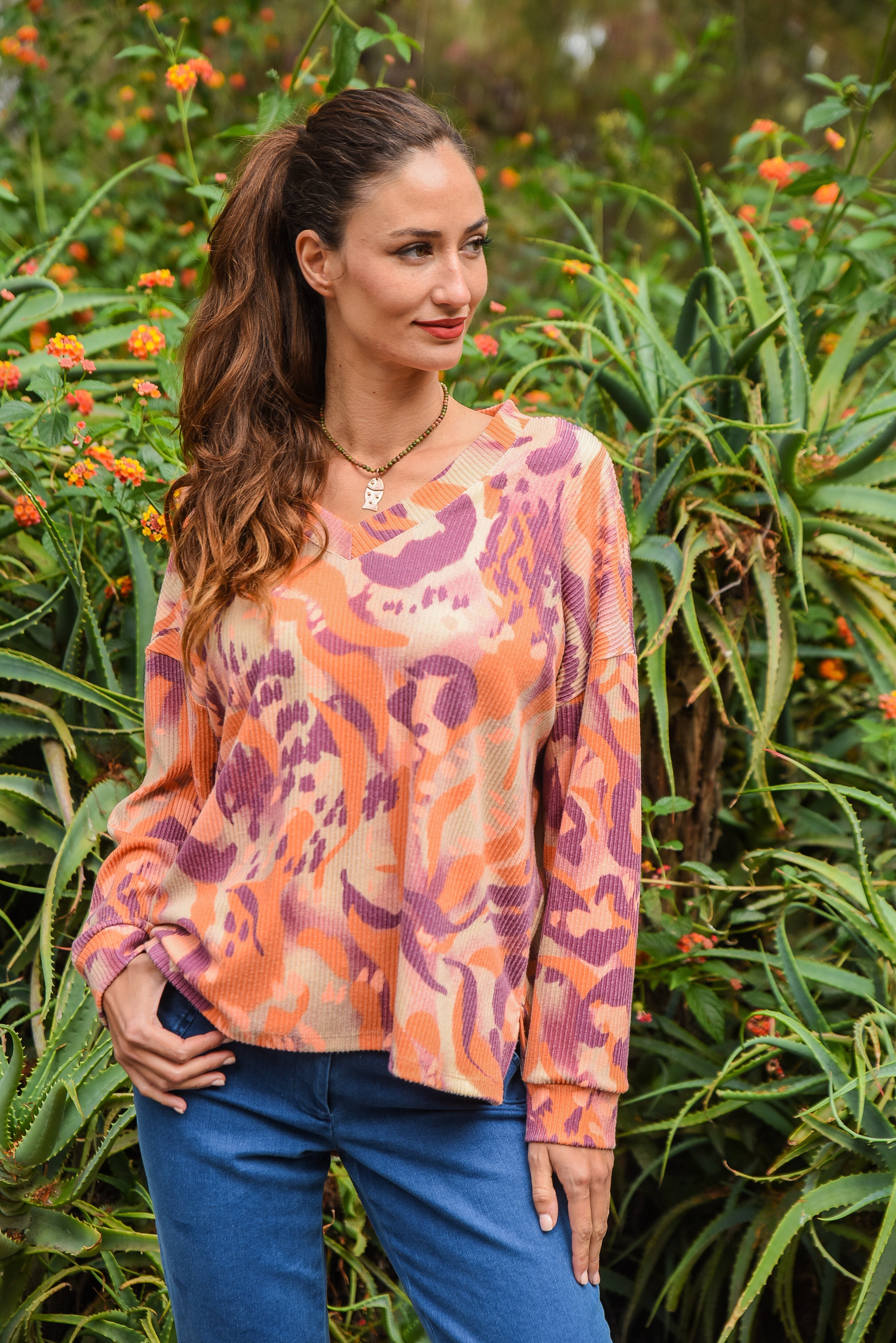 SWEATER CARMIN ESTAMPADO