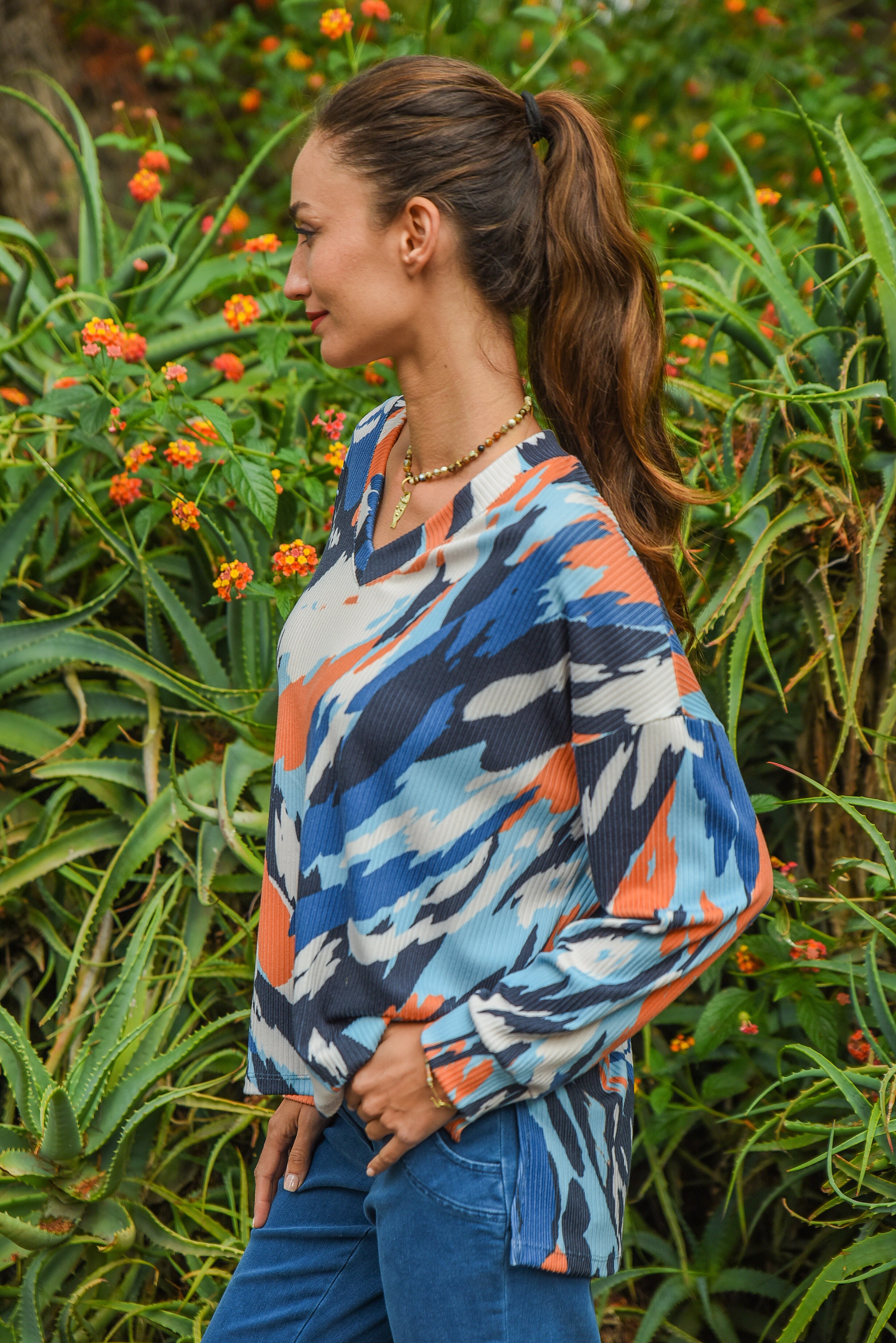 SWEATER CARMIN ESTAMPADO