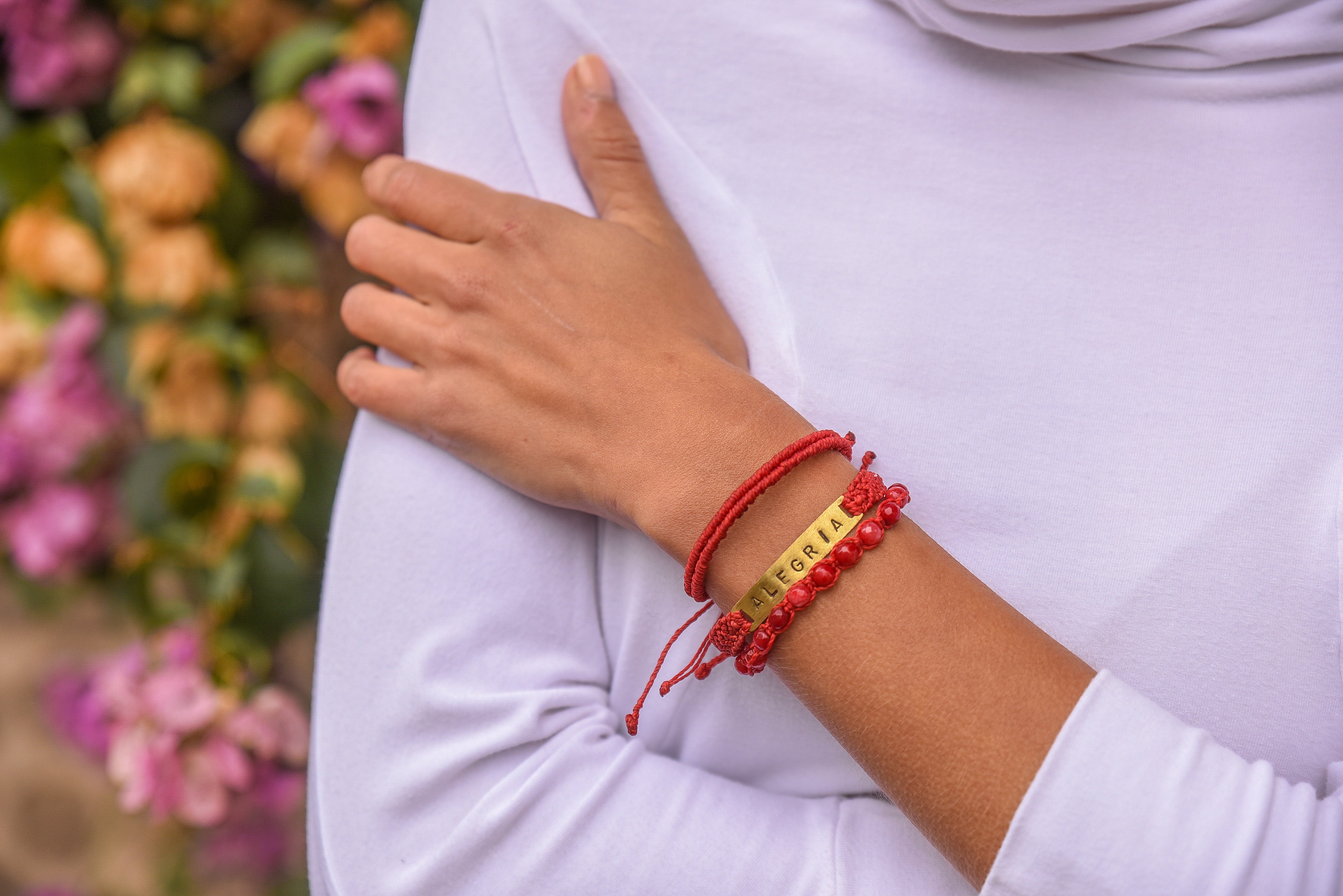 PULSERA MACRAME ROJO