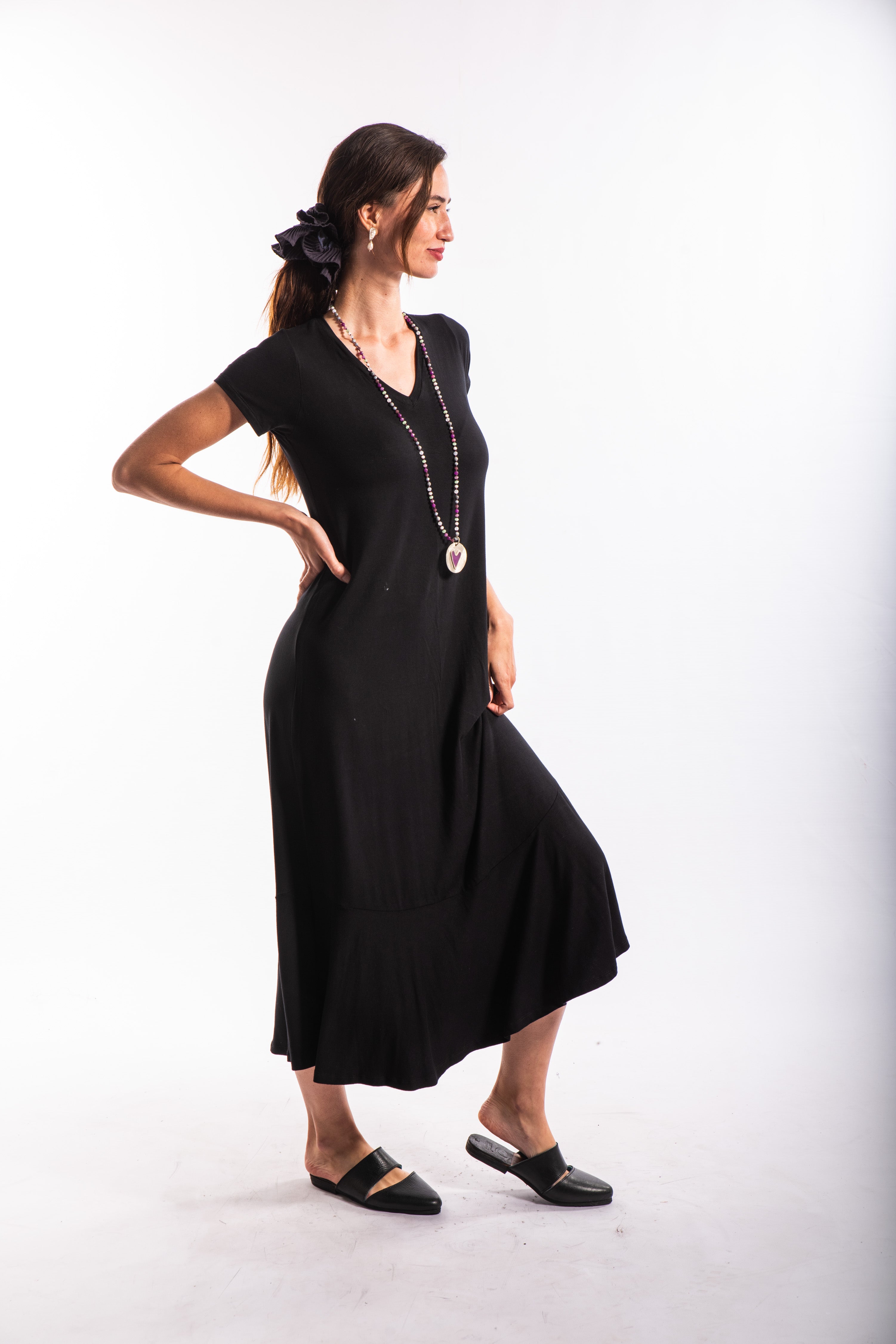 VESTIDO LUISA MANGA CORTA NEGRO