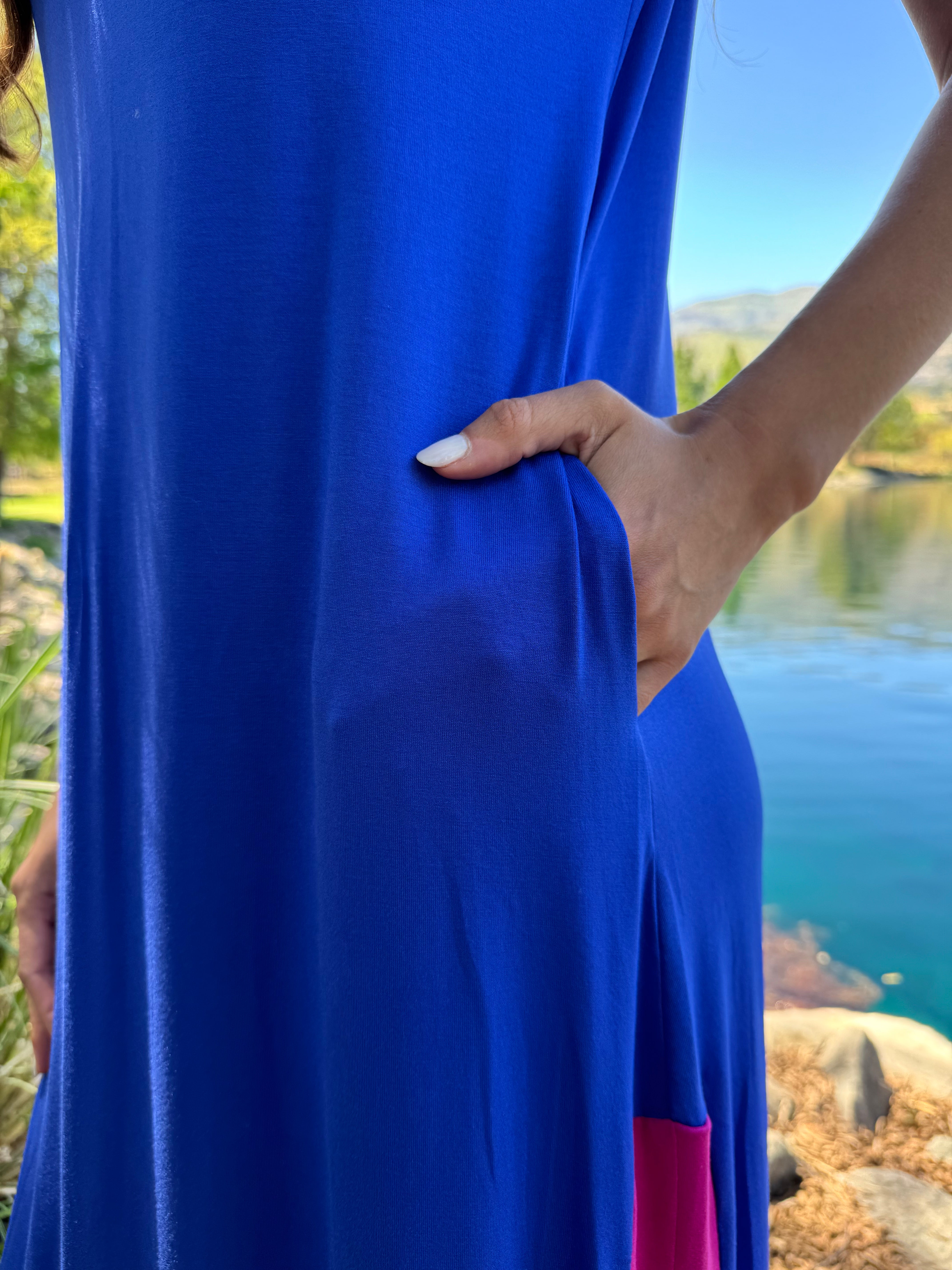 VESTIDO FLORIANÁPOLIS AZUL FUCSIA