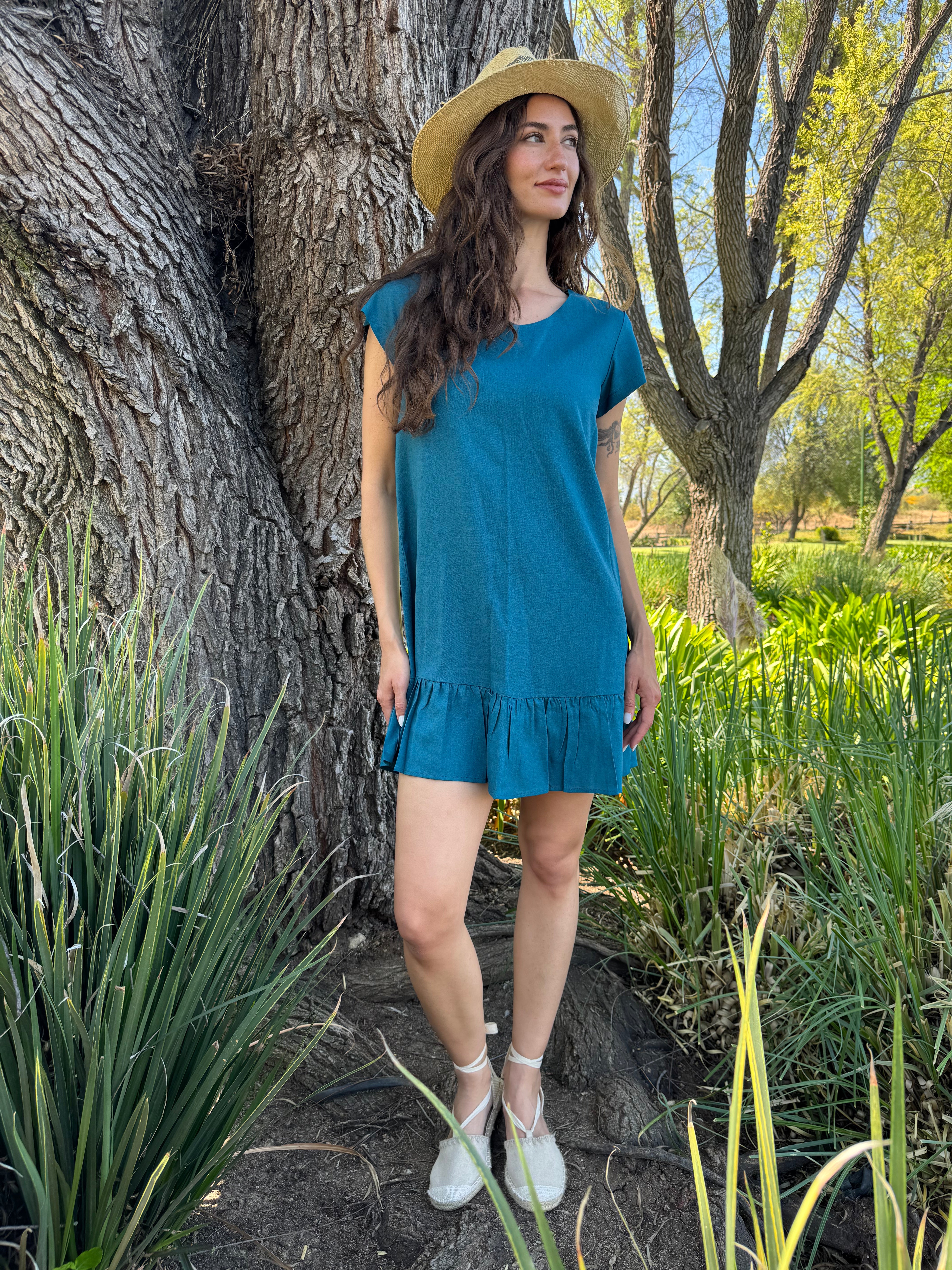 VESTIDO SIENA PETRÓLEO