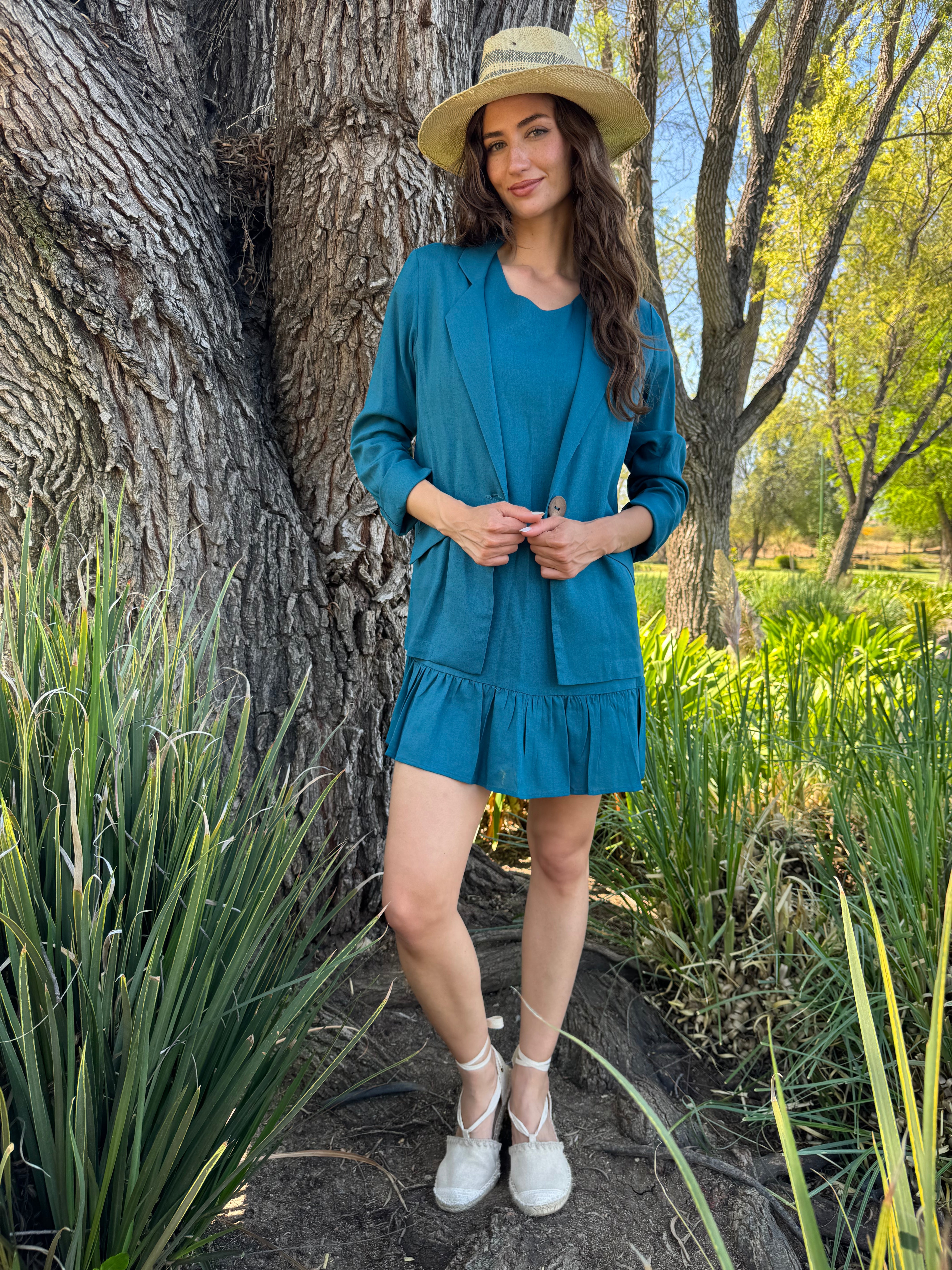 VESTIDO SIENA PETRÓLEO