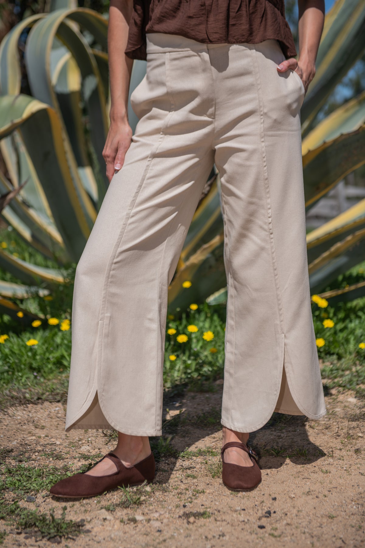 PANTALÓN LINO BEA BEIGE