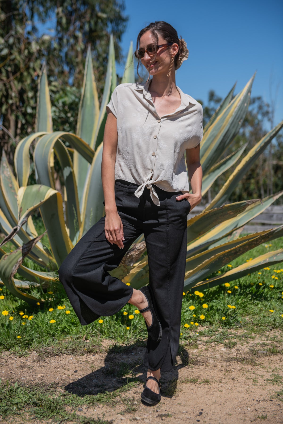 BLUSA NUDO PRIMAVERA BEIGE