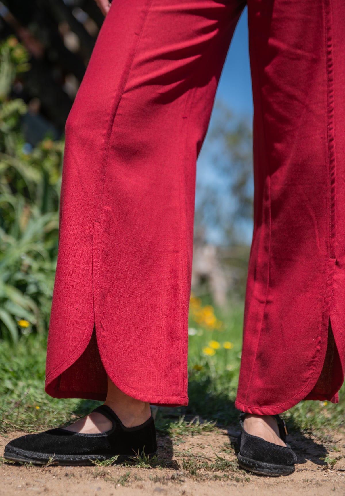 PANTALÓN LINO BEA ROJO ITALIANO