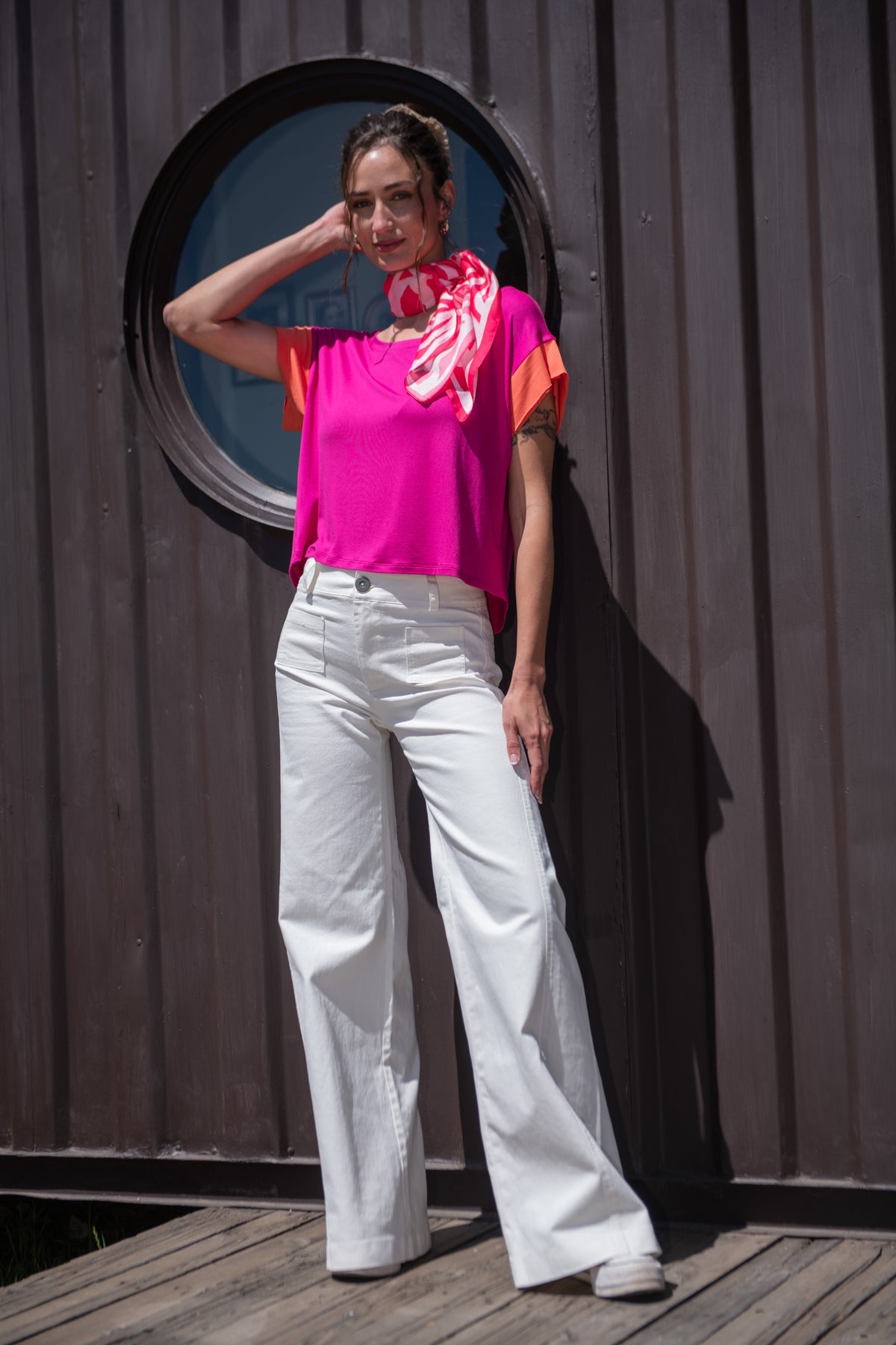 JEANS BOLSILLO CREMA