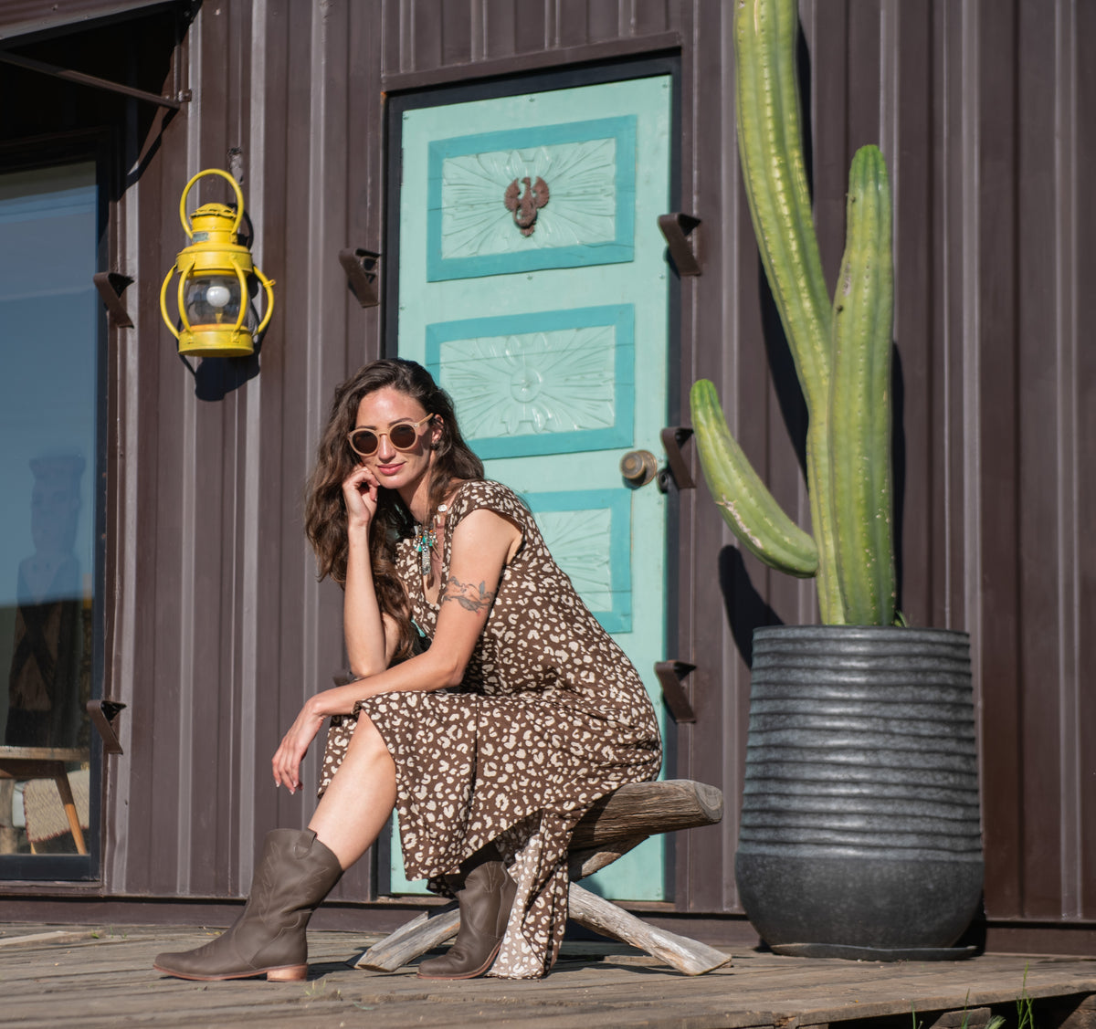 VESTIDO LEOPARDO CAFÉ