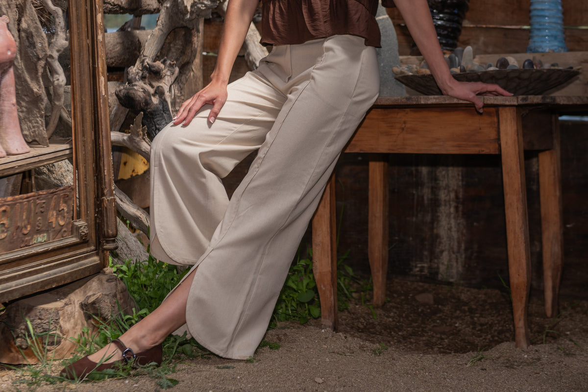PANTALÓN LINO BEA BEIGE