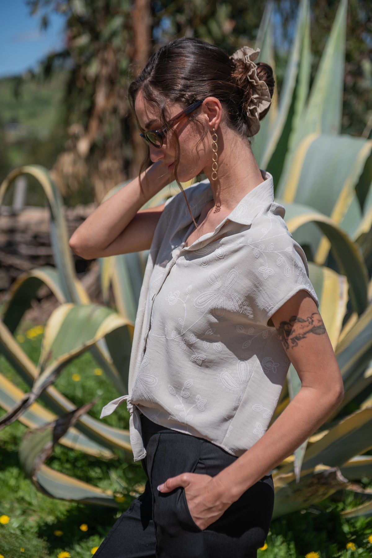 BLUSA NUDO PRIMAVERA BEIGE
