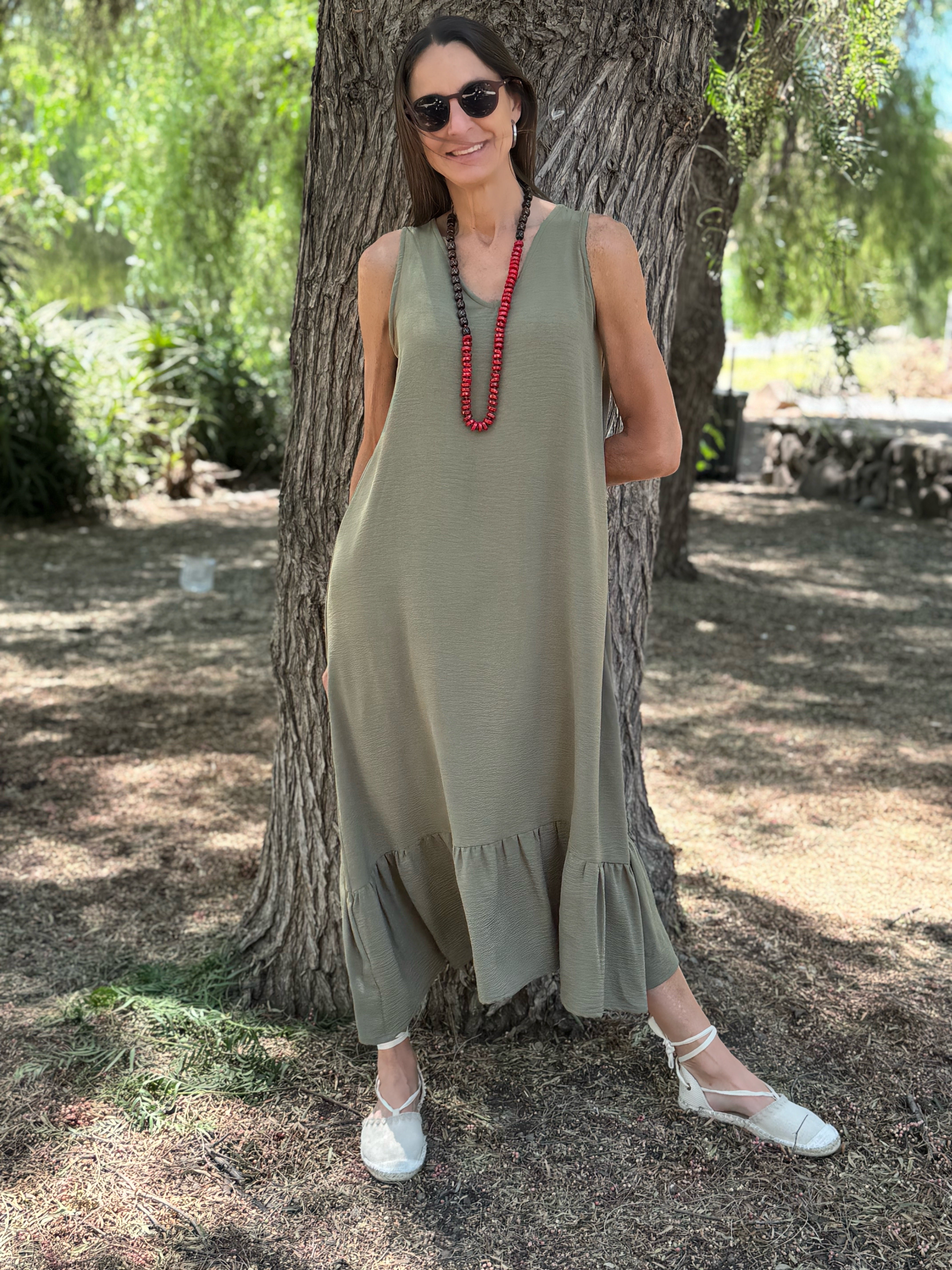 VESTIDO MARCELA VERDE MUSGO