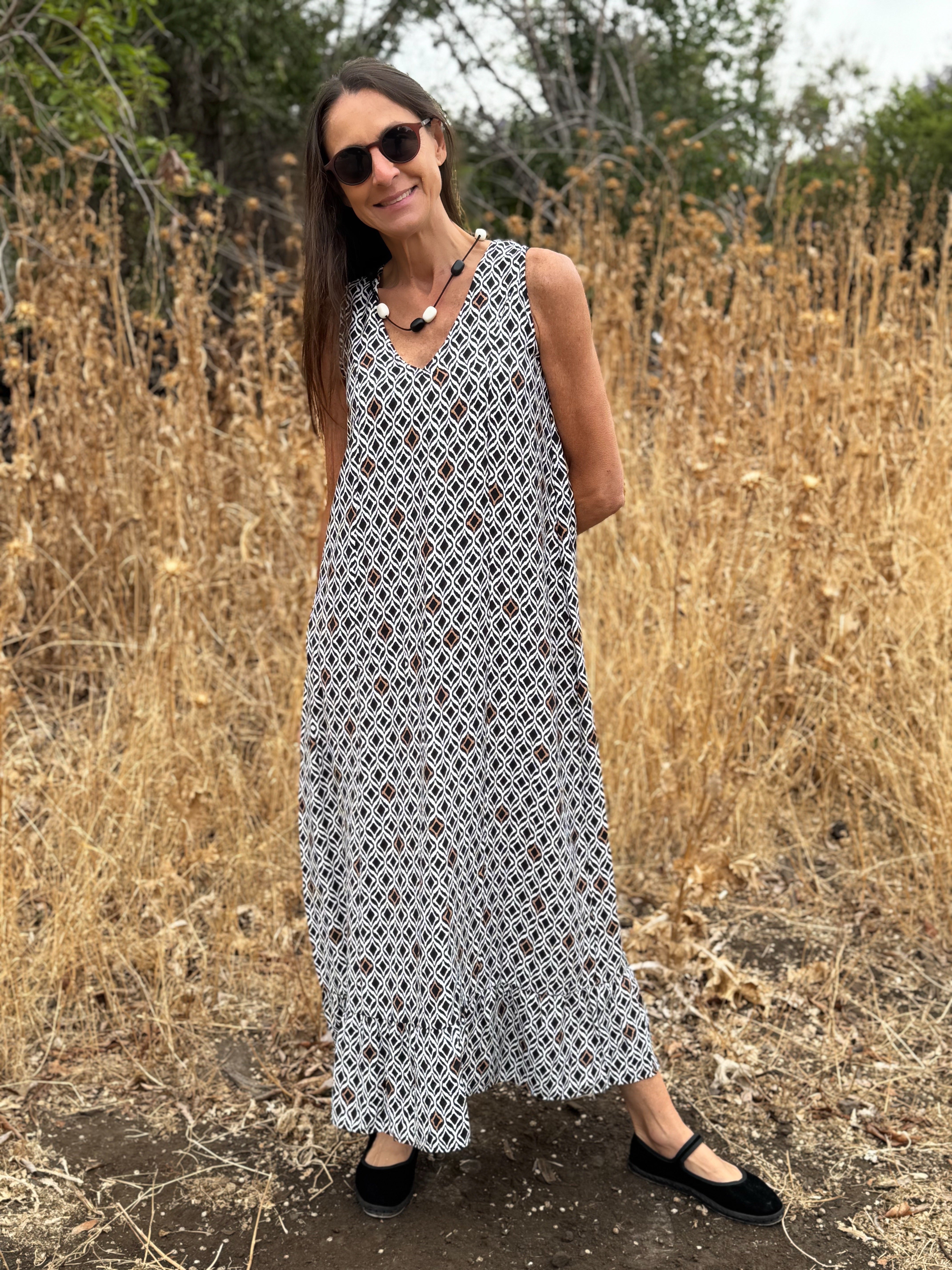 VESTIDO ORQUÍDEA GEOMÉTRICO