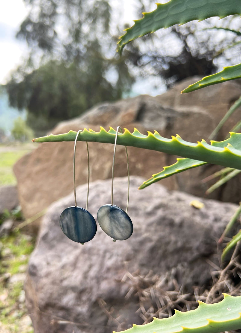 AROS PLATA PERLA AZULADA